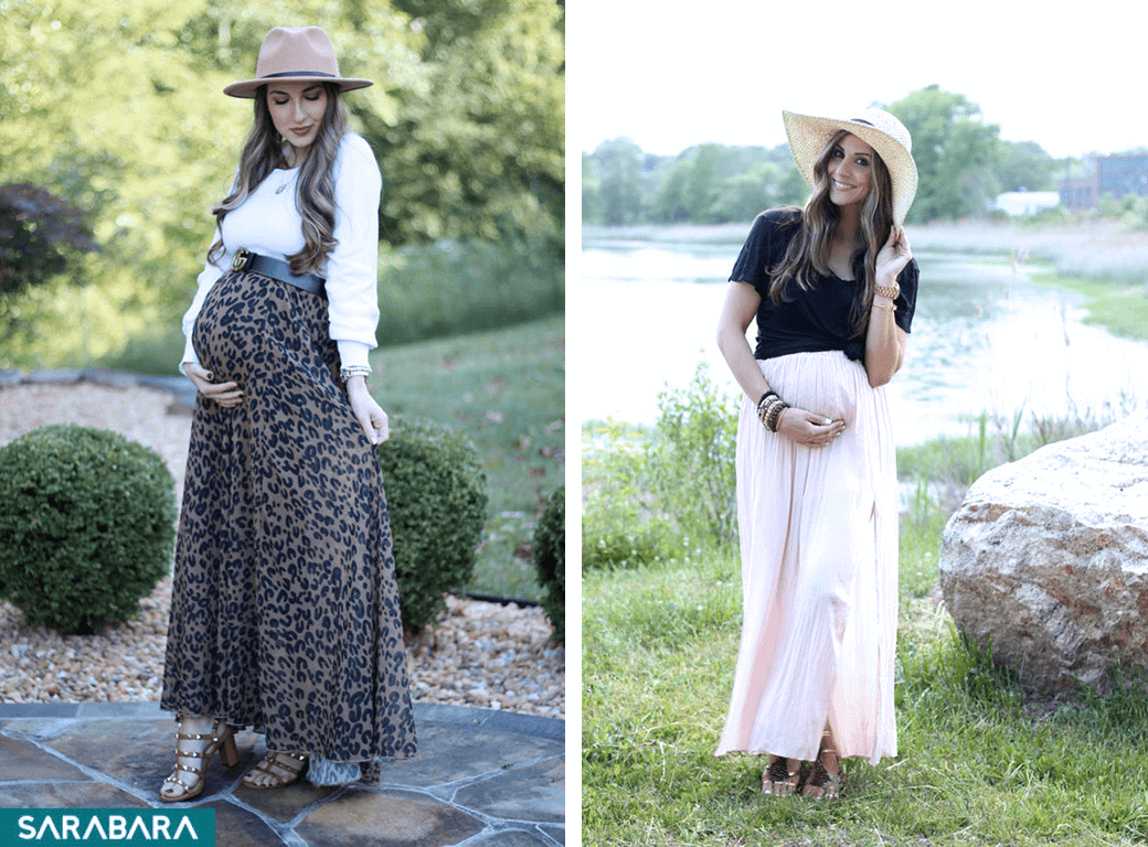 دو نمونه دامن اور سایز برای خانم‌های باردار