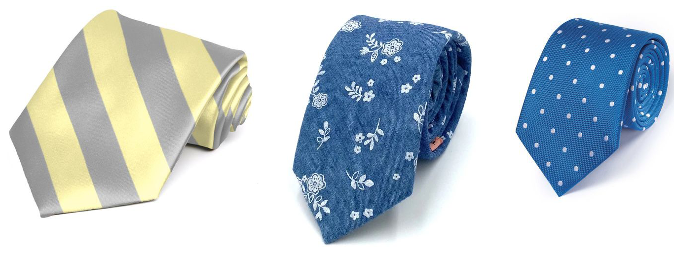 طرح های راه راه، خال خالی و گلدار کراوات مردانه 