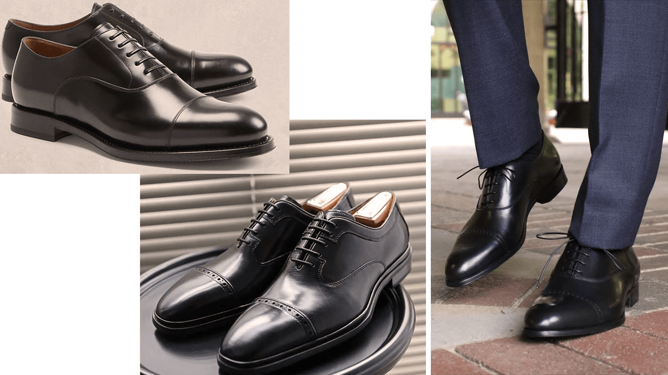 کفش‌های کلاسیک آکسفورد مردانه به رنگ مشکی براق