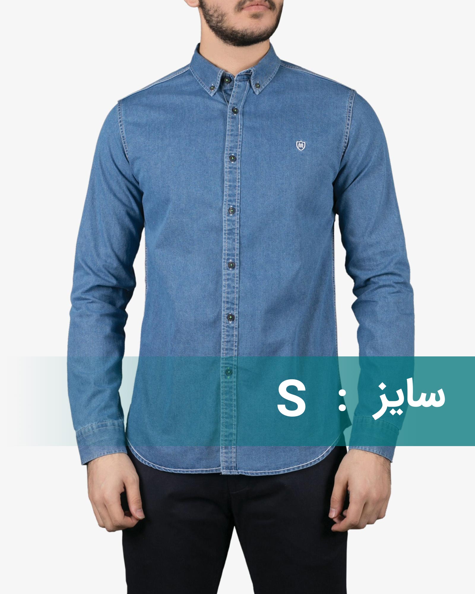 پیراهن جین مردانه آبی کم رنگ