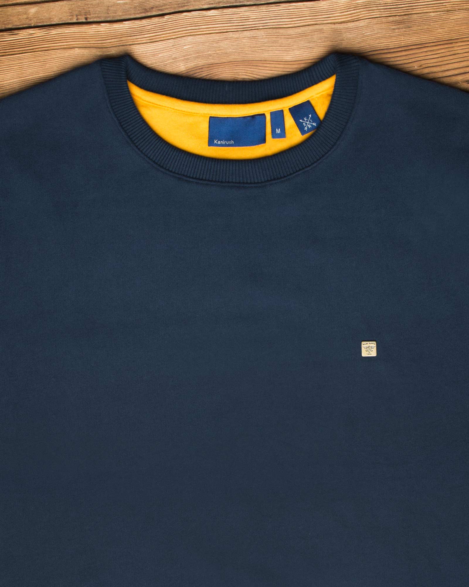 پلیور ساده ی کانی راش - آبی کاربنی - یقه