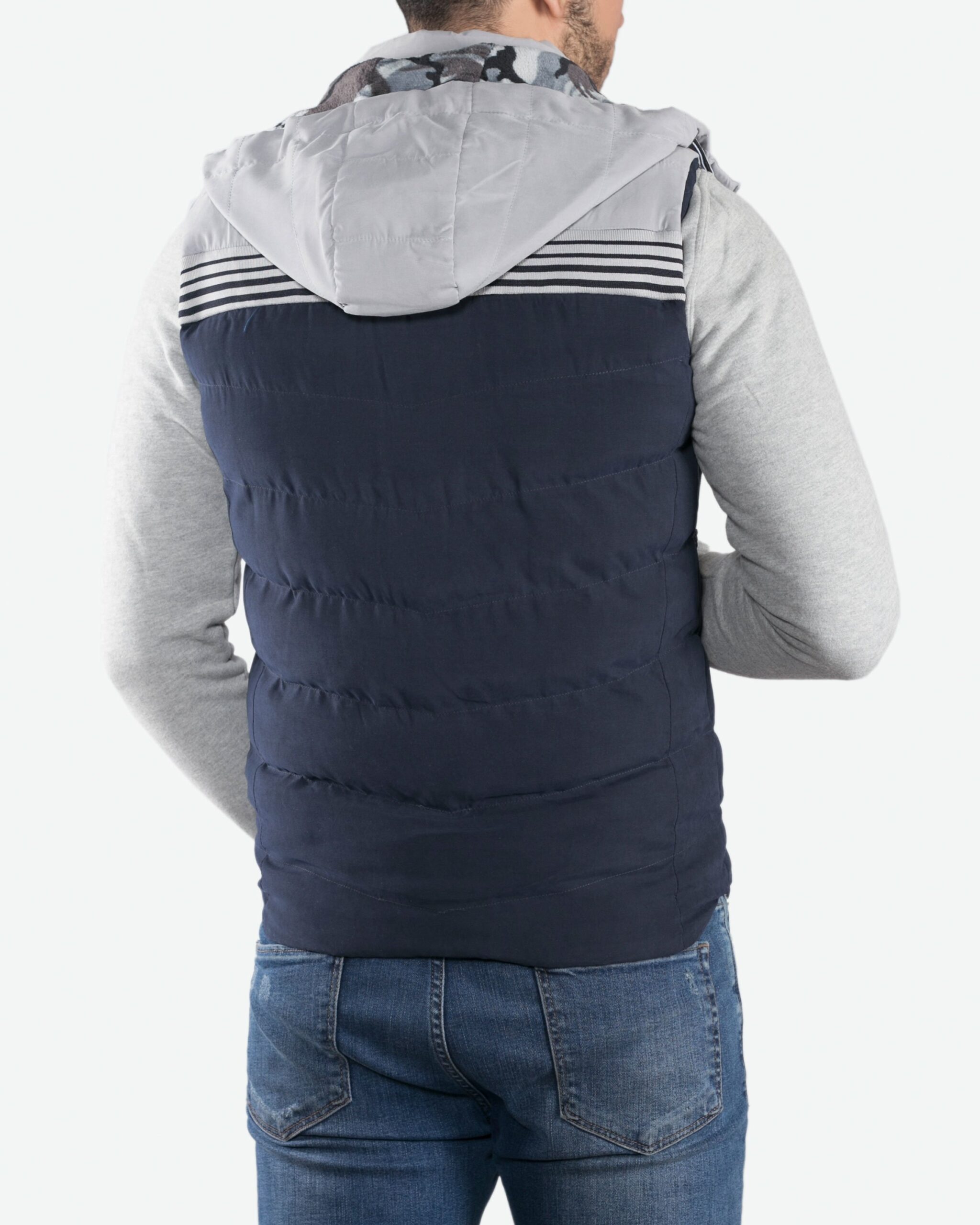 ژیله کاپشنی طرح‌دار کانی‌راش - سرمه‌ای - پشت