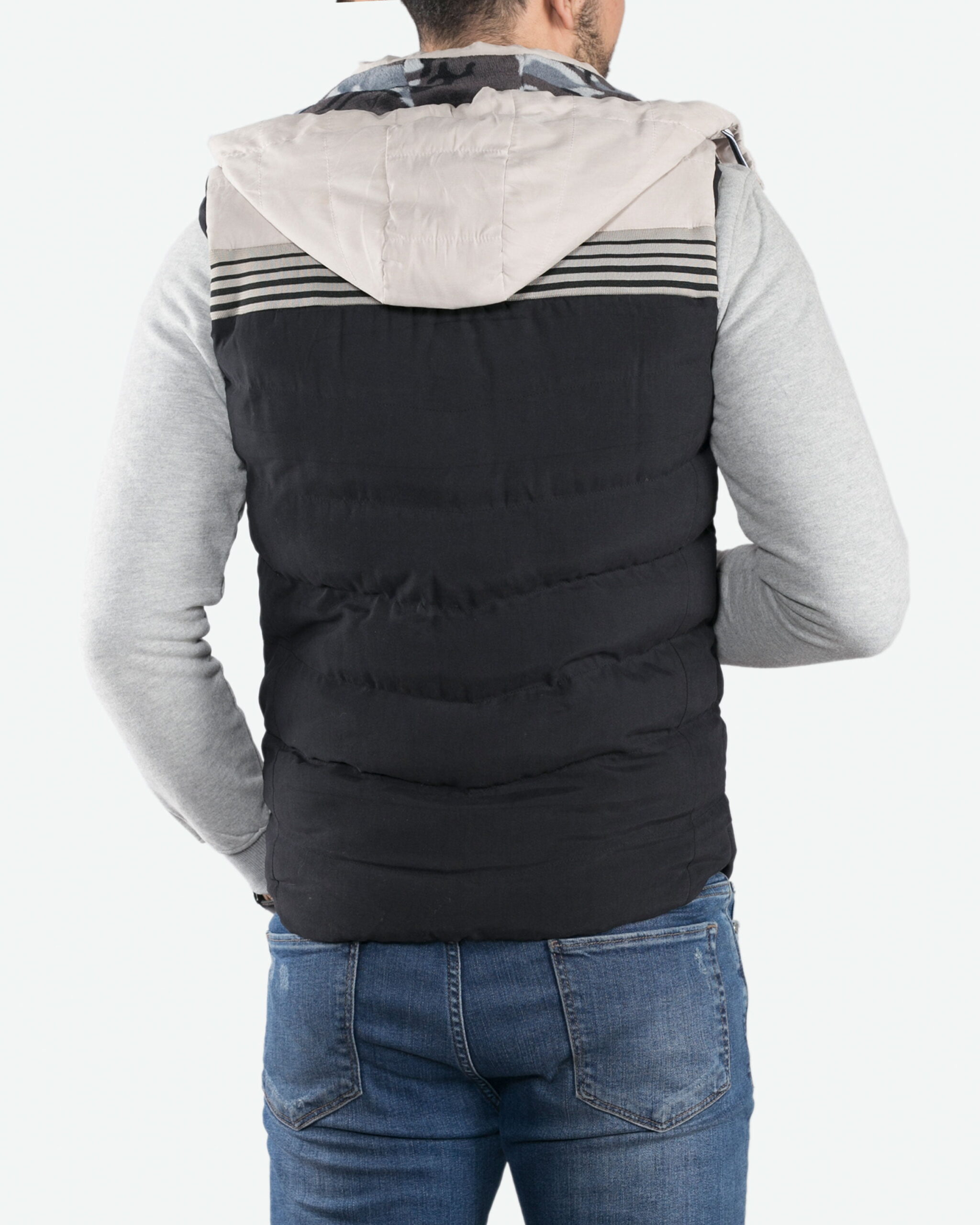 ژیله کاپشنی طرح‌دار کانی‌راش -مشکی - پشت