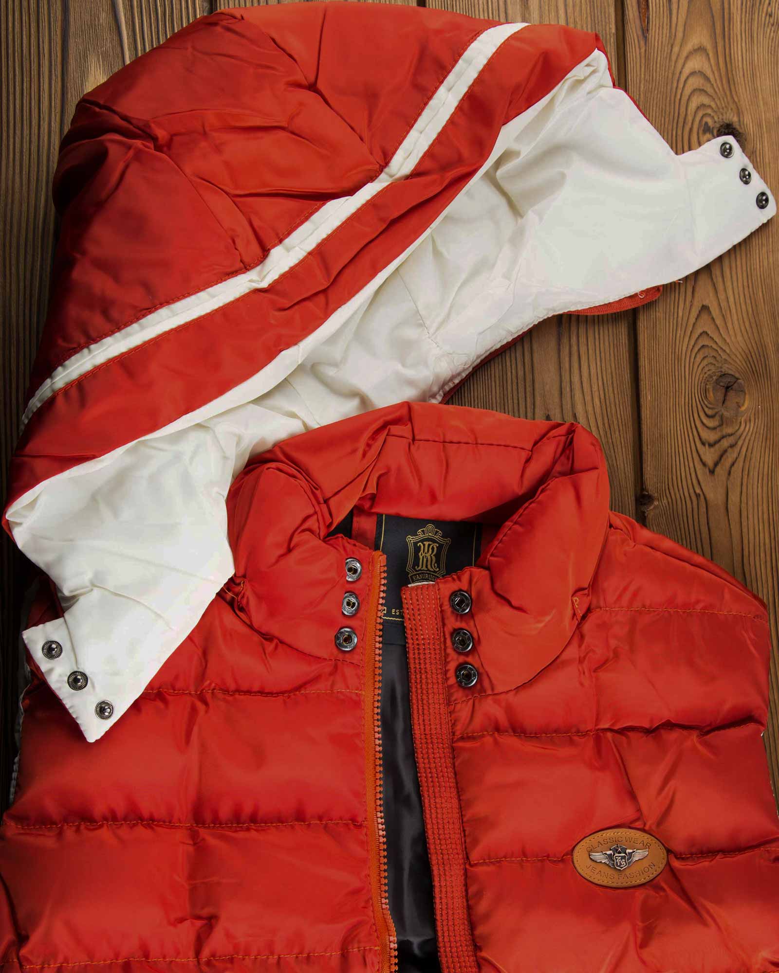 ژیله‌ی کاپشنی دورنگ کانی راش -قرمز - کلاه