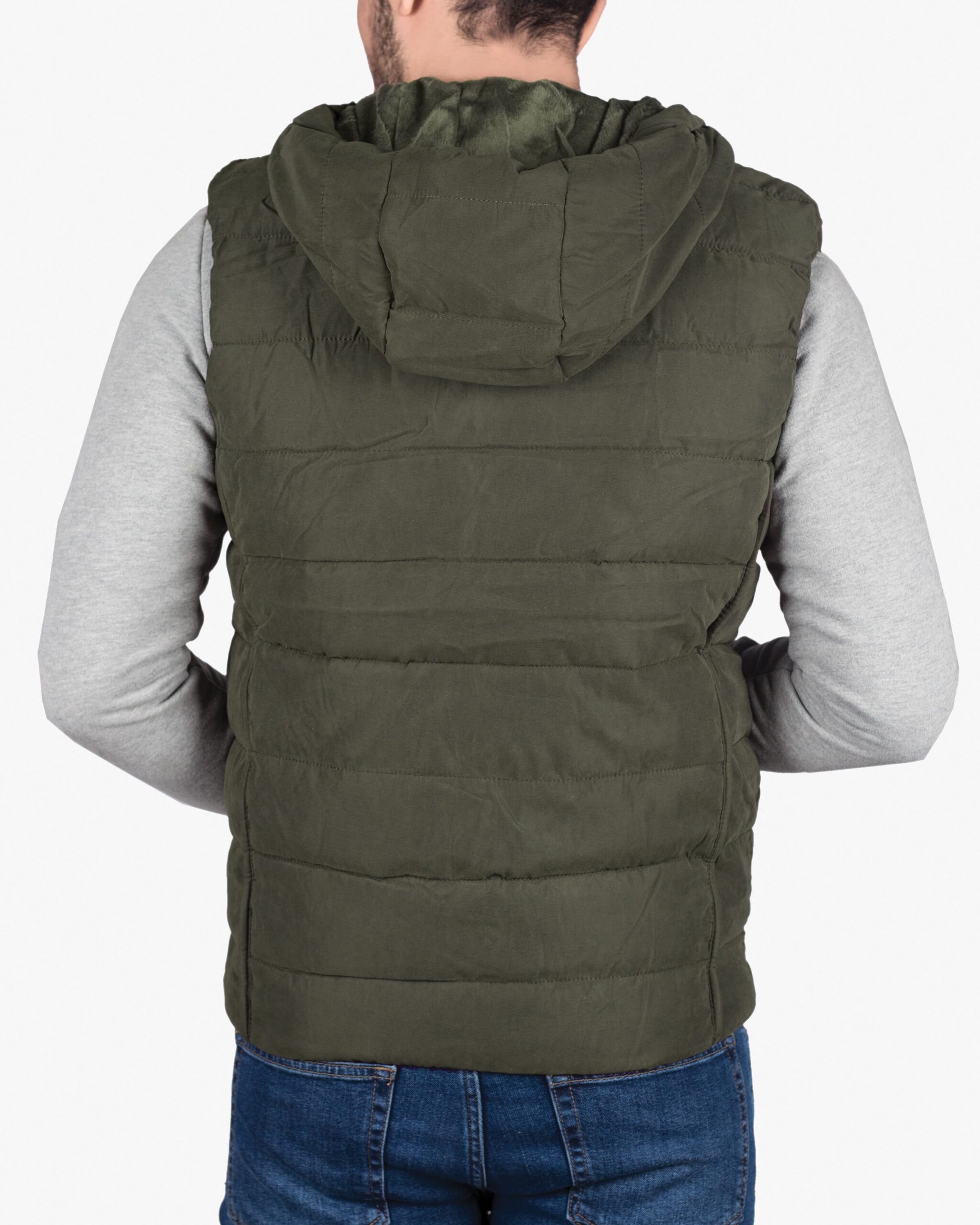 کاپشن ژیله اسپرت مردانه - سبز ارتشی - پشت