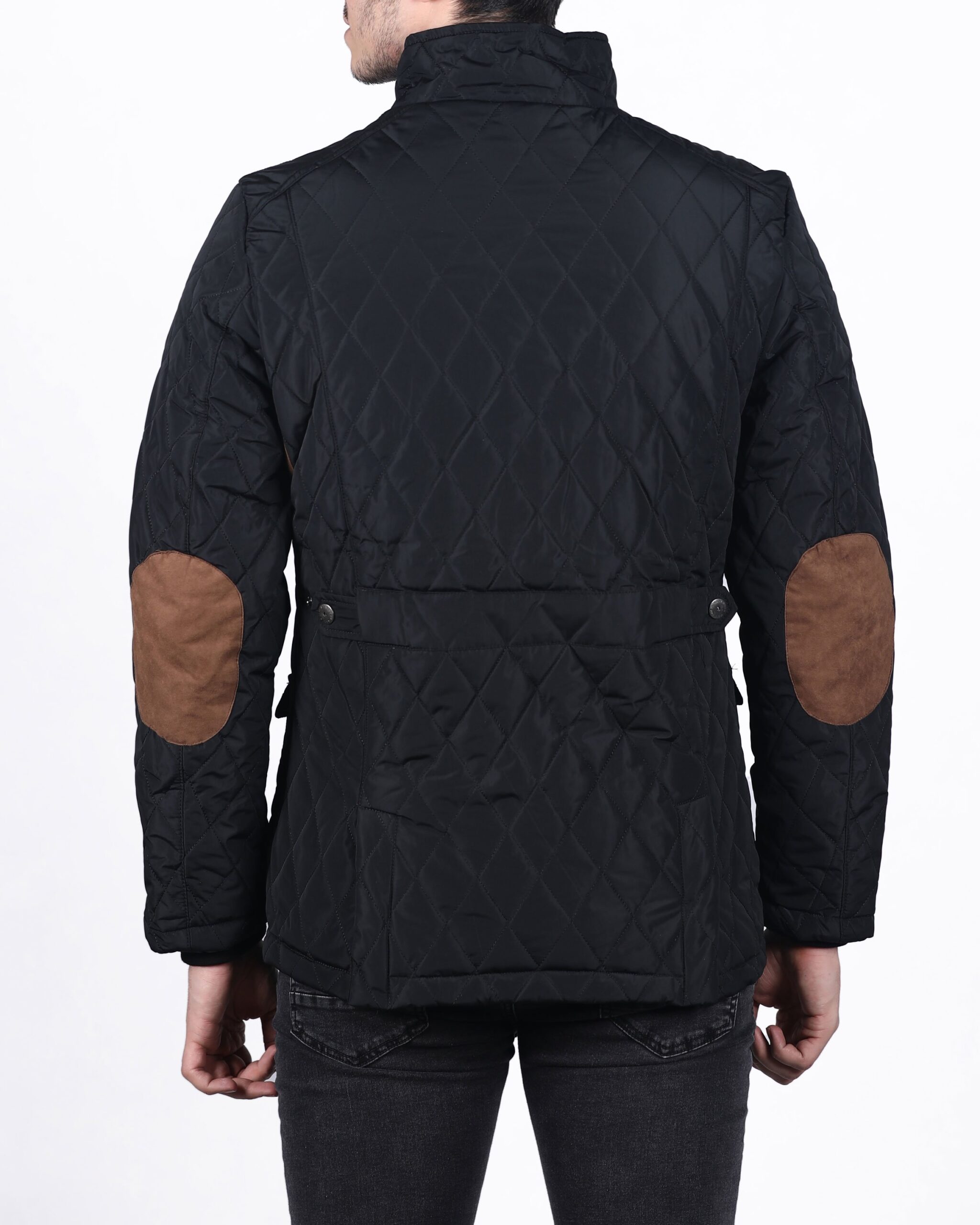 کاپشن با دوخت‌ لوزی‌ - مشکی - پشت