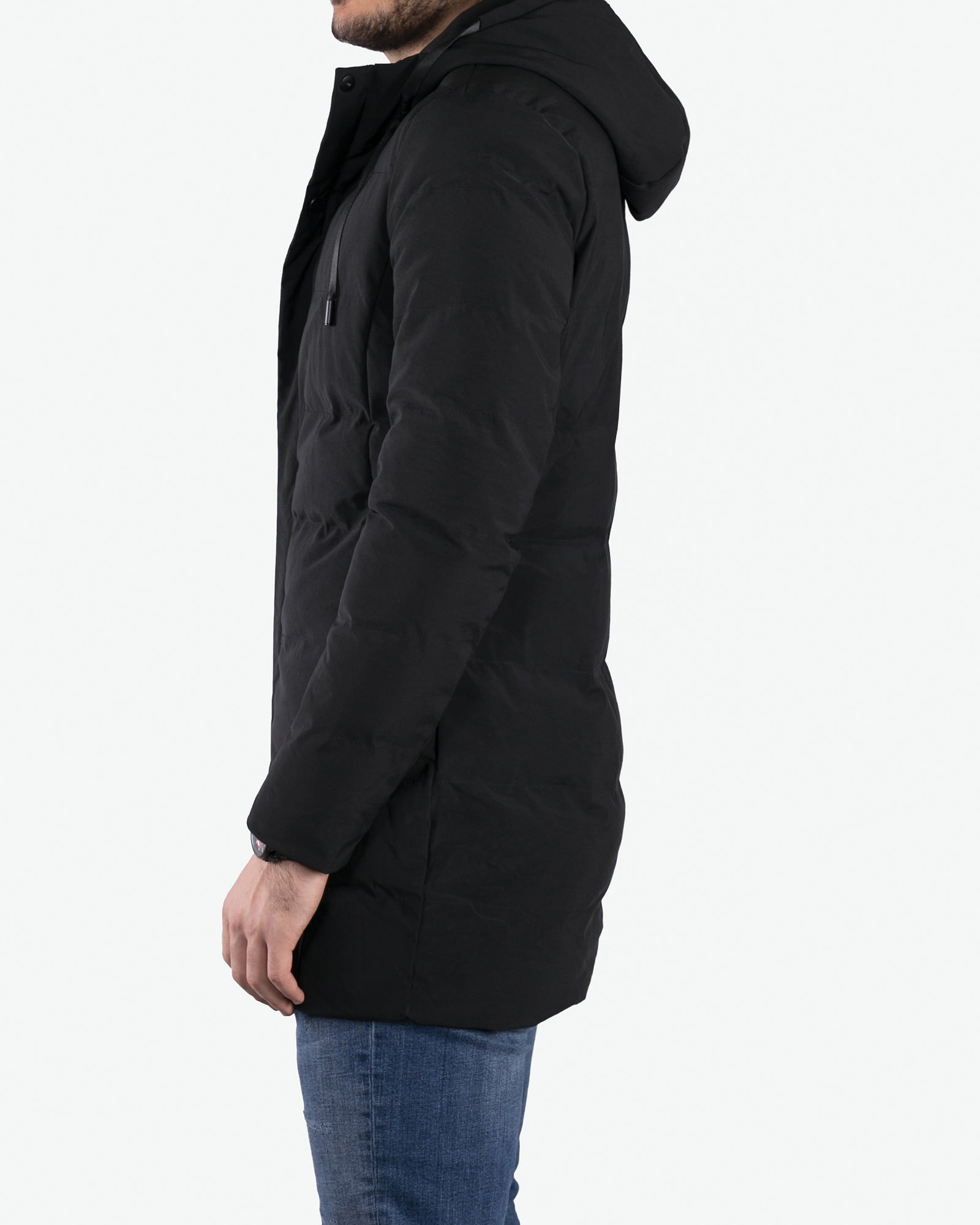 کاپشن دوخت‌دار - مشکی - بغل