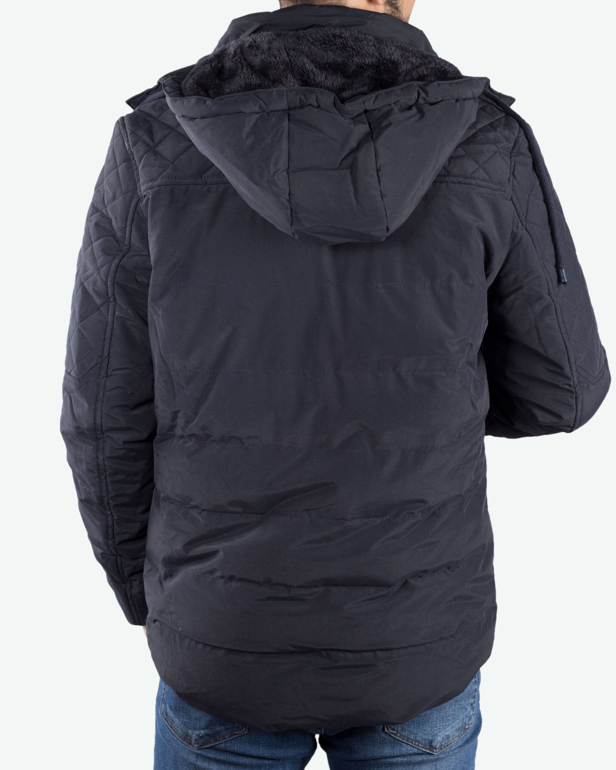 کاپشن دوخت‌دار کانی‌راش - سرمه‌ای - پشت