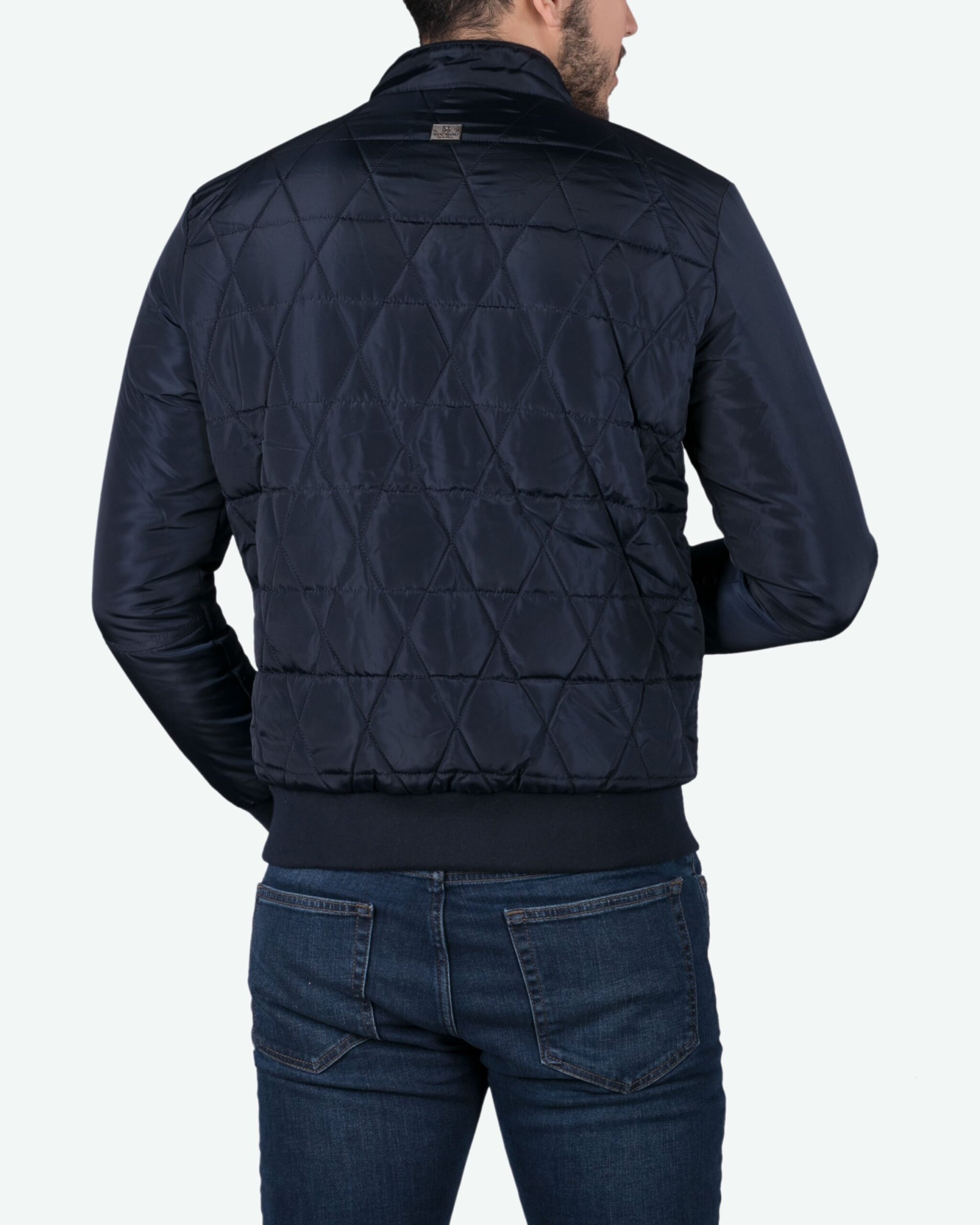 کاپشن دوخت‌دار کوتاه مردانه‌ی کانی‌راش - سرمه‌ای - پشت