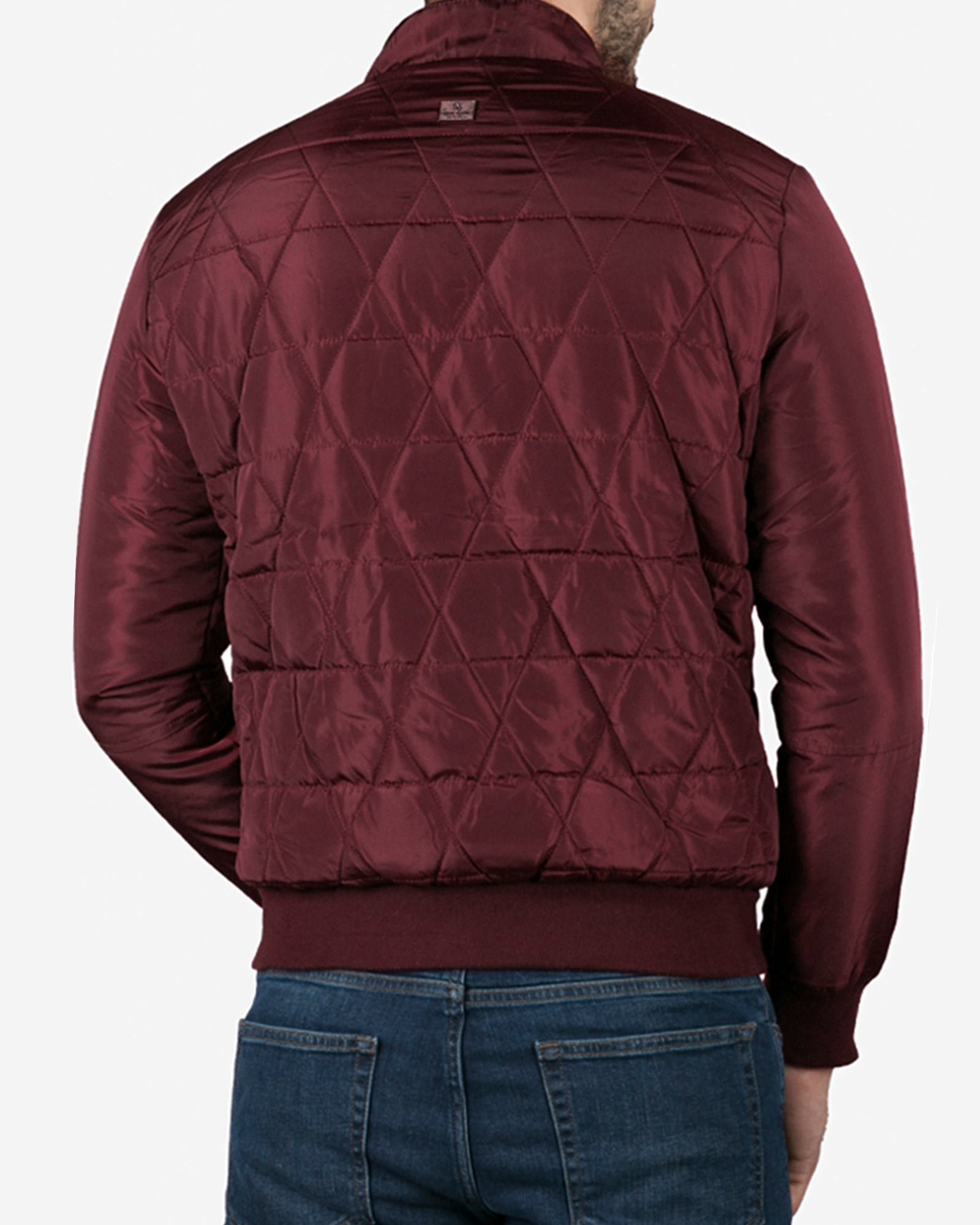 کاپشن دوخت‌دار کوتاه مردانه‌ی کانی‌راش - عنابی - پشت کاپشن