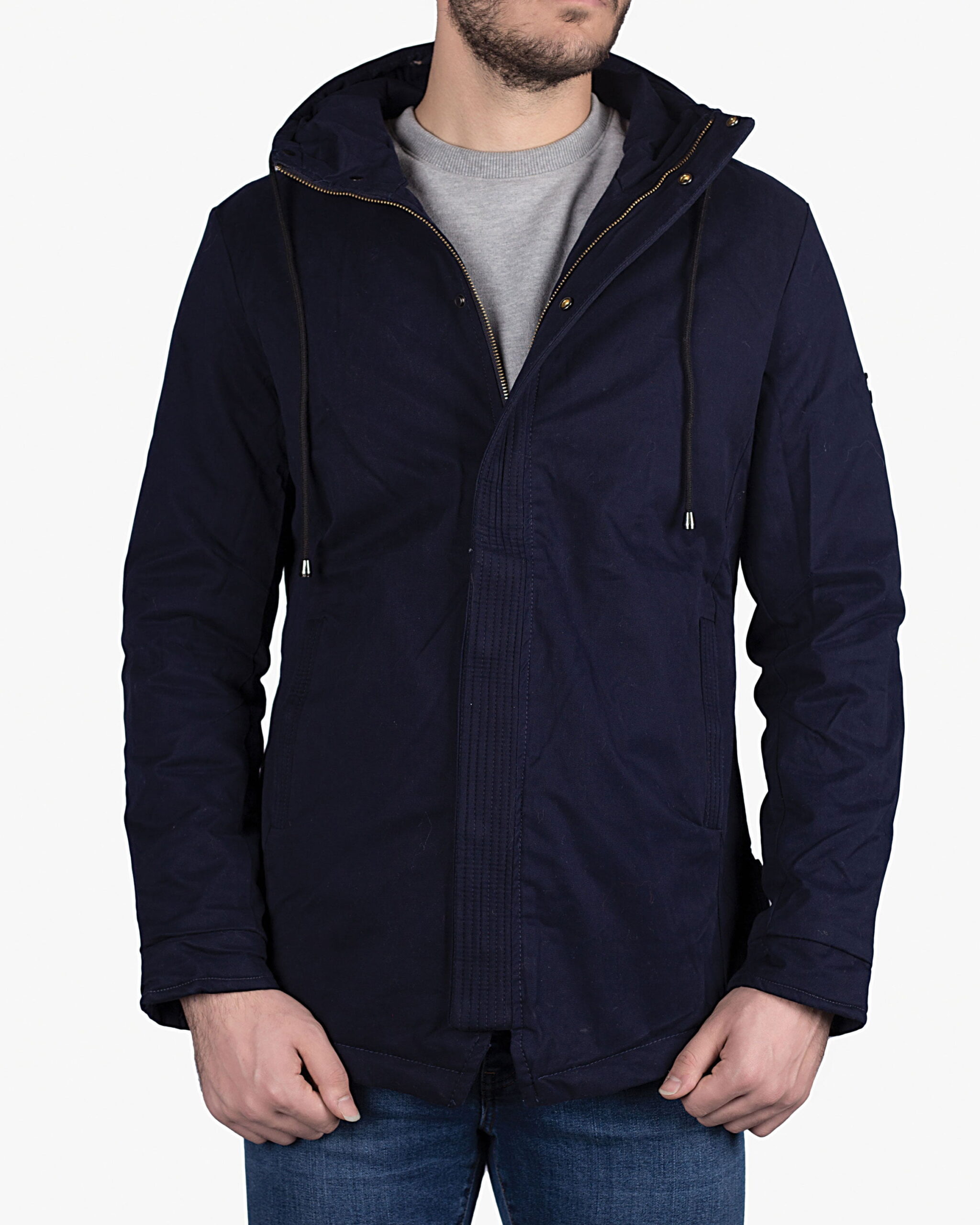 کاپشن ساده‌ی کانی‌راش - سرمه‌ای - روبه‌رو