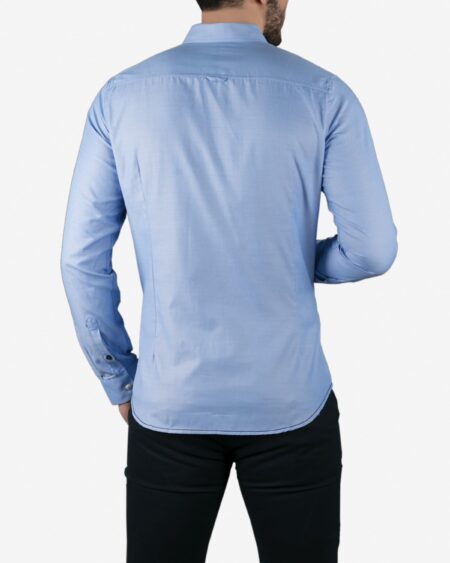 پیراهن آستین بلند آبی روشن مردانه - آبی روشن - پشت