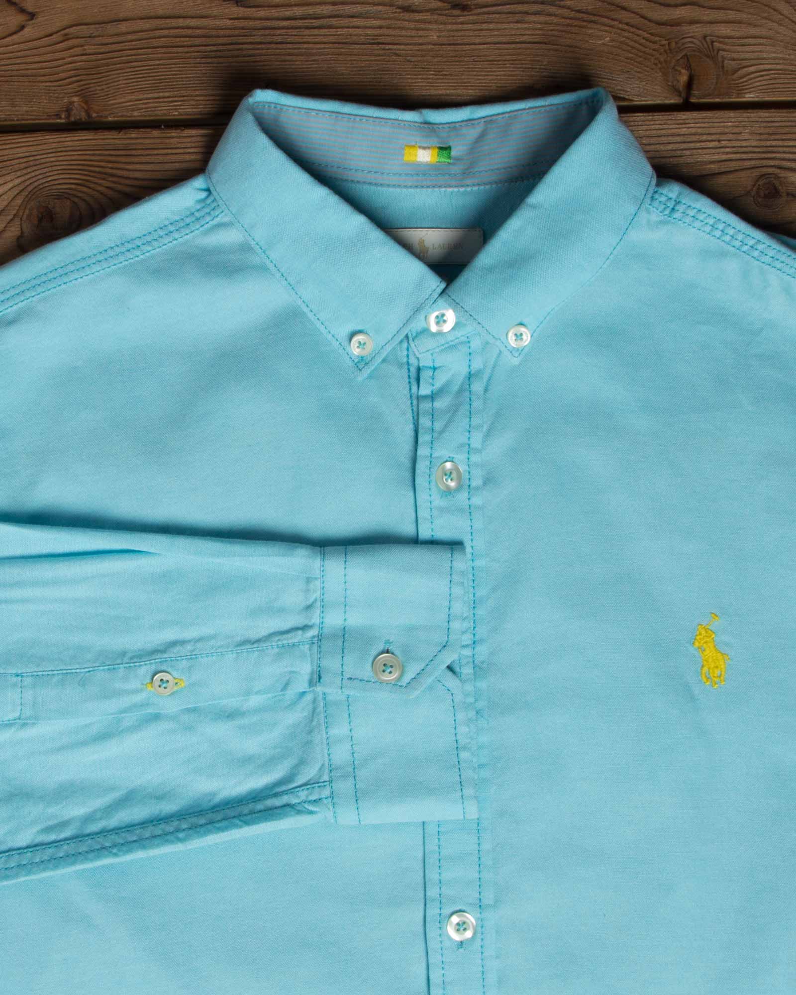 پیراهن مردانه آستین بلند آبی روشن - آبی آسمانی - - یقه مردانه