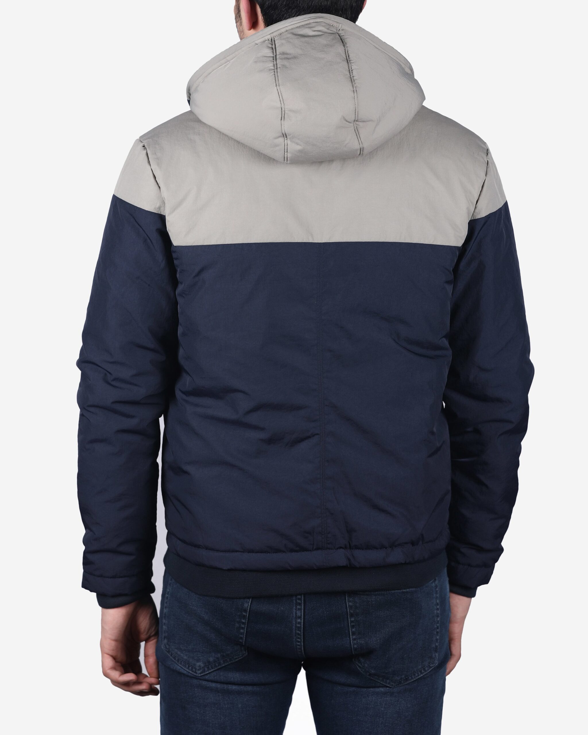 کاپشن مردانه دورنگ - سرمه‌ای - پشت - خرید اینترنتی لباس - فروشگاه اینترنتی لباس سارابارا