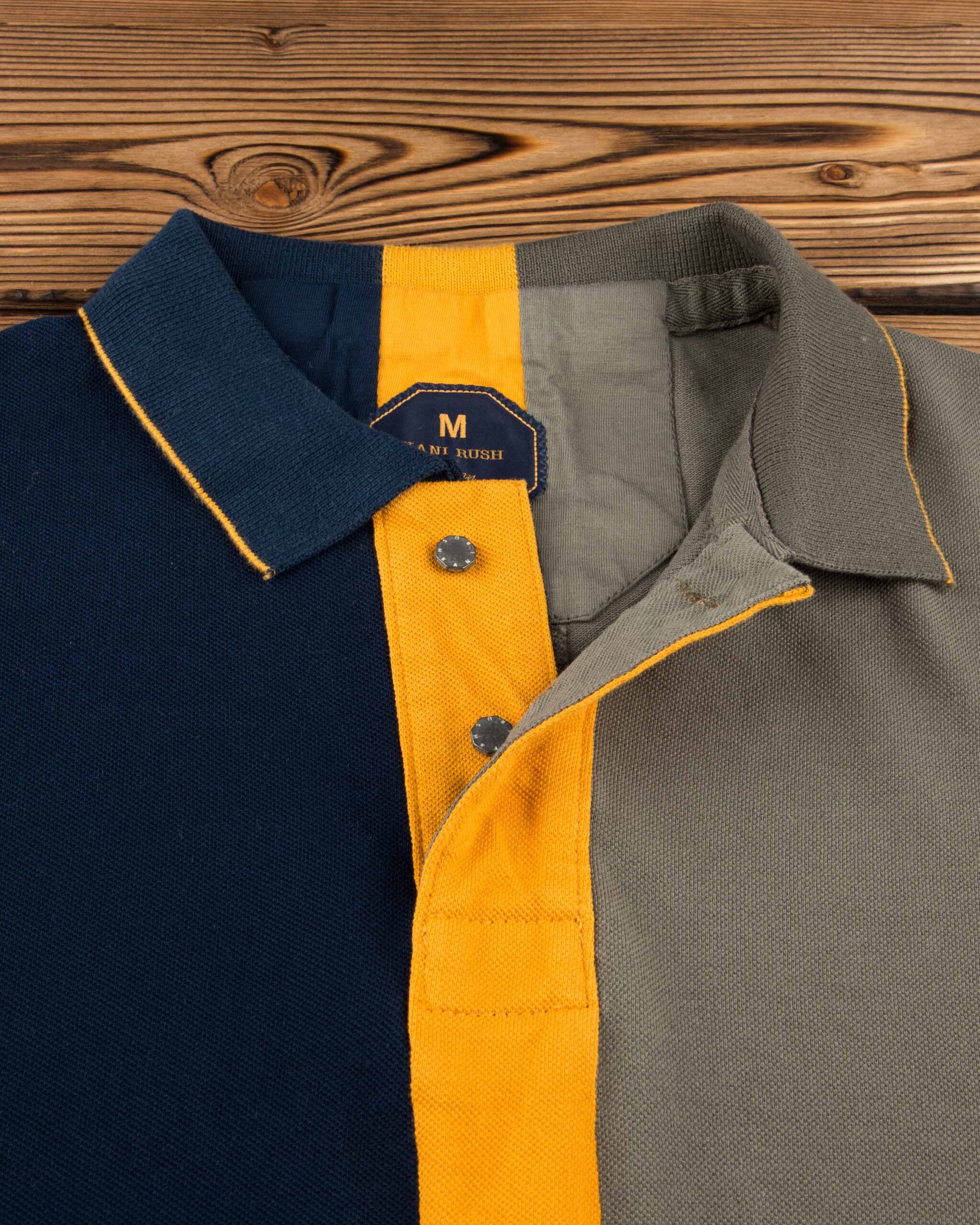 تیشرت یقه‌دار سه رنگ کانی راش - ماشی - جزییات2