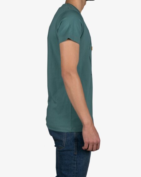 تیشرت آستین کوتاه با طرح پیکان کانی راش - سبزآبی - بغل