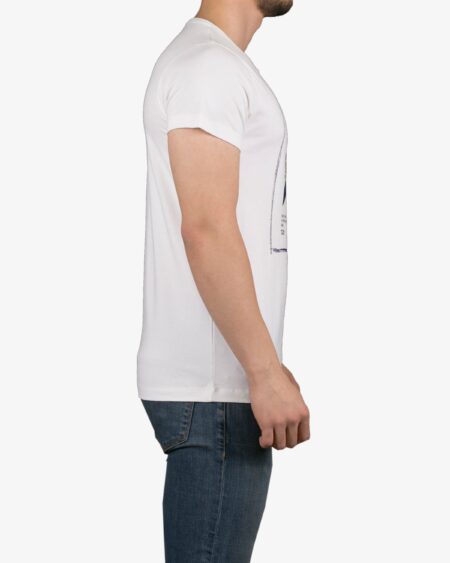 تیشرت آستین کوتاه طرح‌دار کانی راش - سفید - بغل