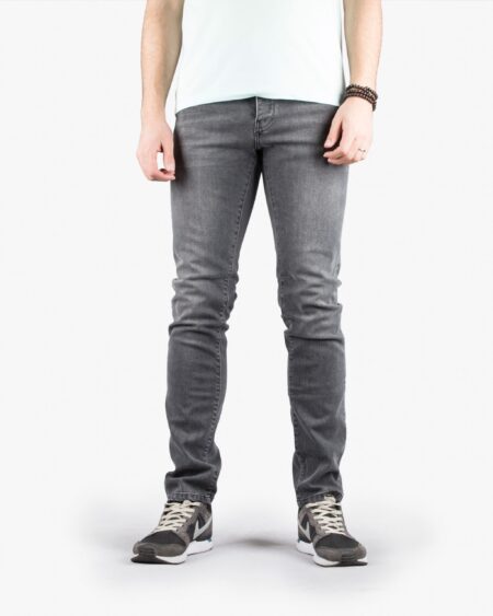 شلوار جین زغالی راسته‌ مردانه - خاکستری - رو به رو