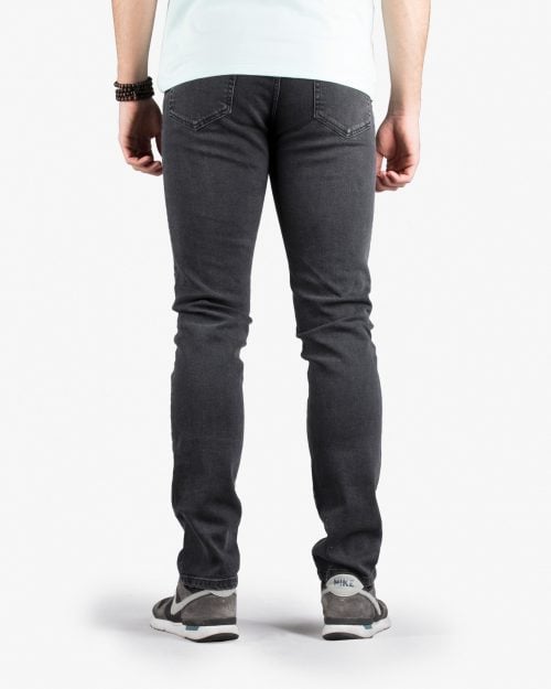 شلوار جین زغالی راسته‌ مردانه - مشکی - پشت