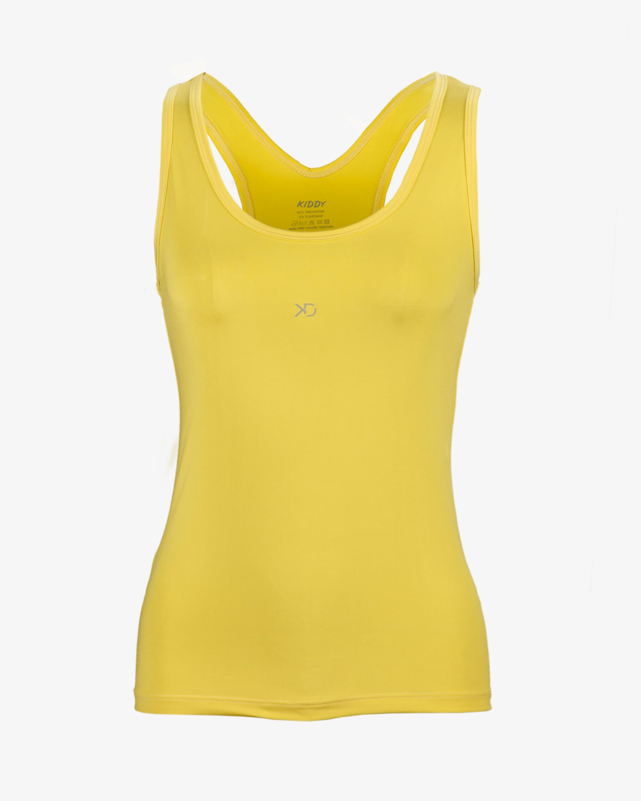 تاپ زنانه دوبنده یقه گرد - زرد - روبه‌رو - خرید اینترنتی لباس - فروشگاه اینترنتی لباس سارابارا