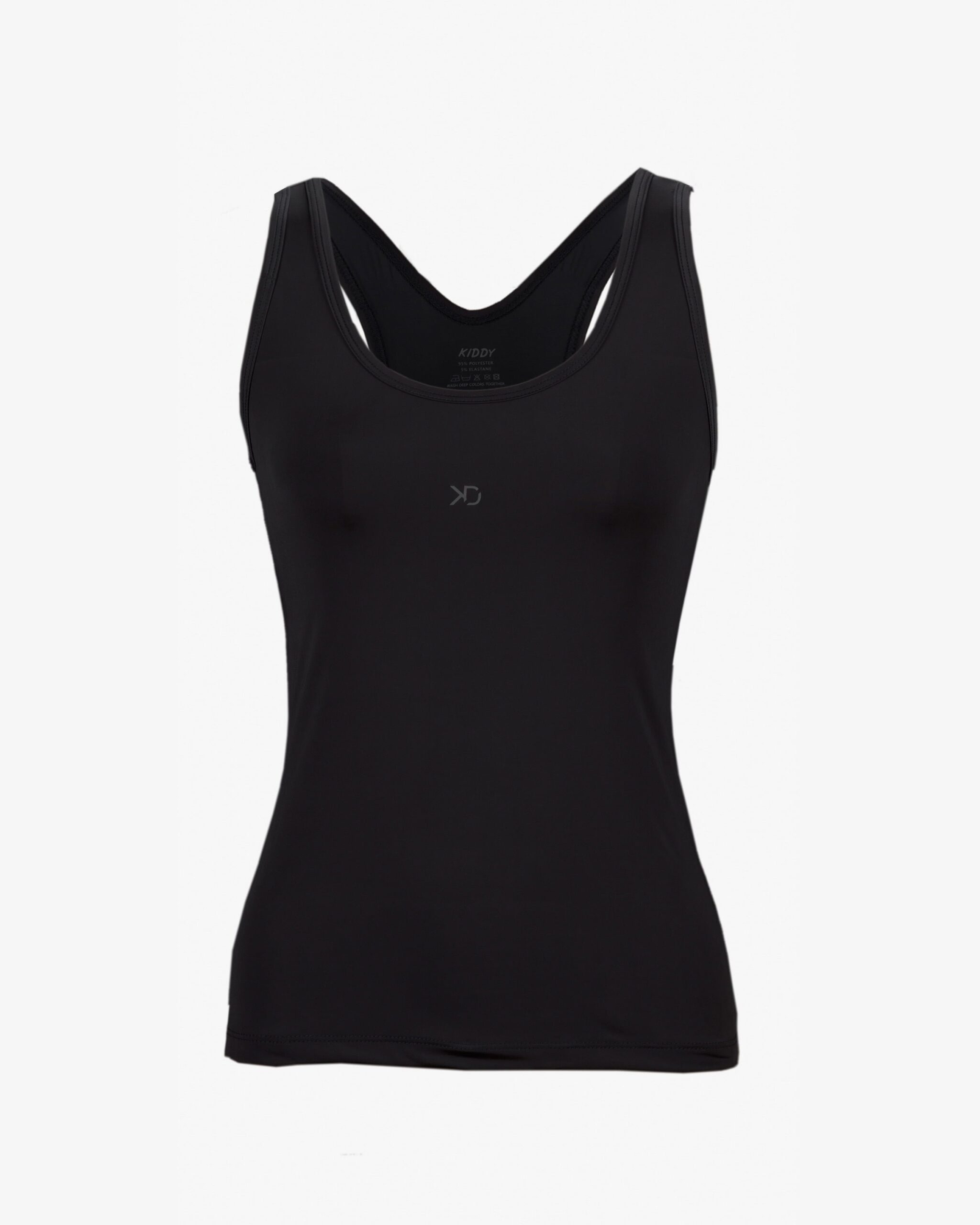 تاپ زنانه دوبنده یقه گرد - مشکی - روبه‌رو - خرید اینترنتی لباس - فروشگاه اینترنتی لباس سارابارا