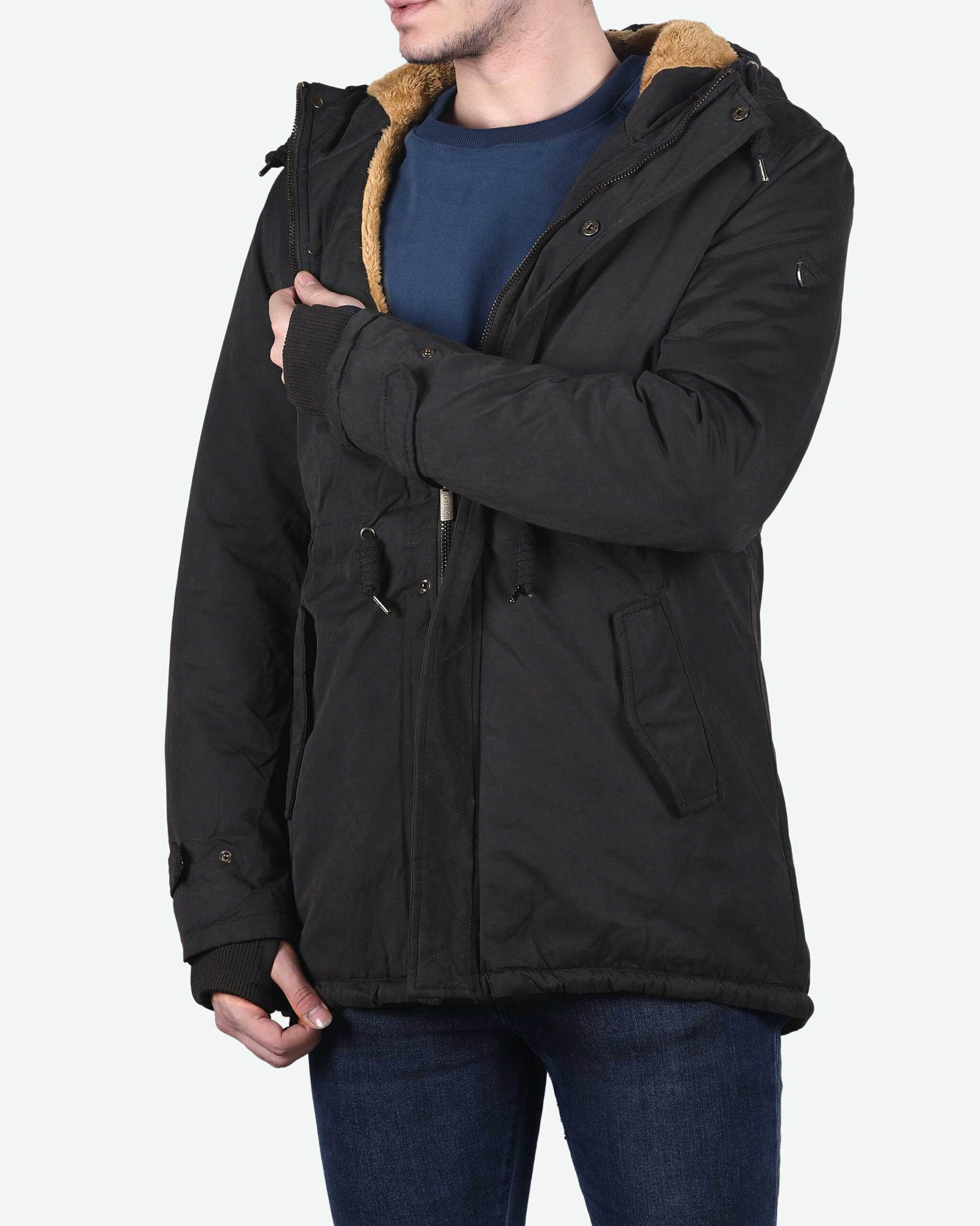 کاپشن بلند کتانی کانی‌ راش- فروشگاه اینترنتی سارابارا- خرید آنلاین