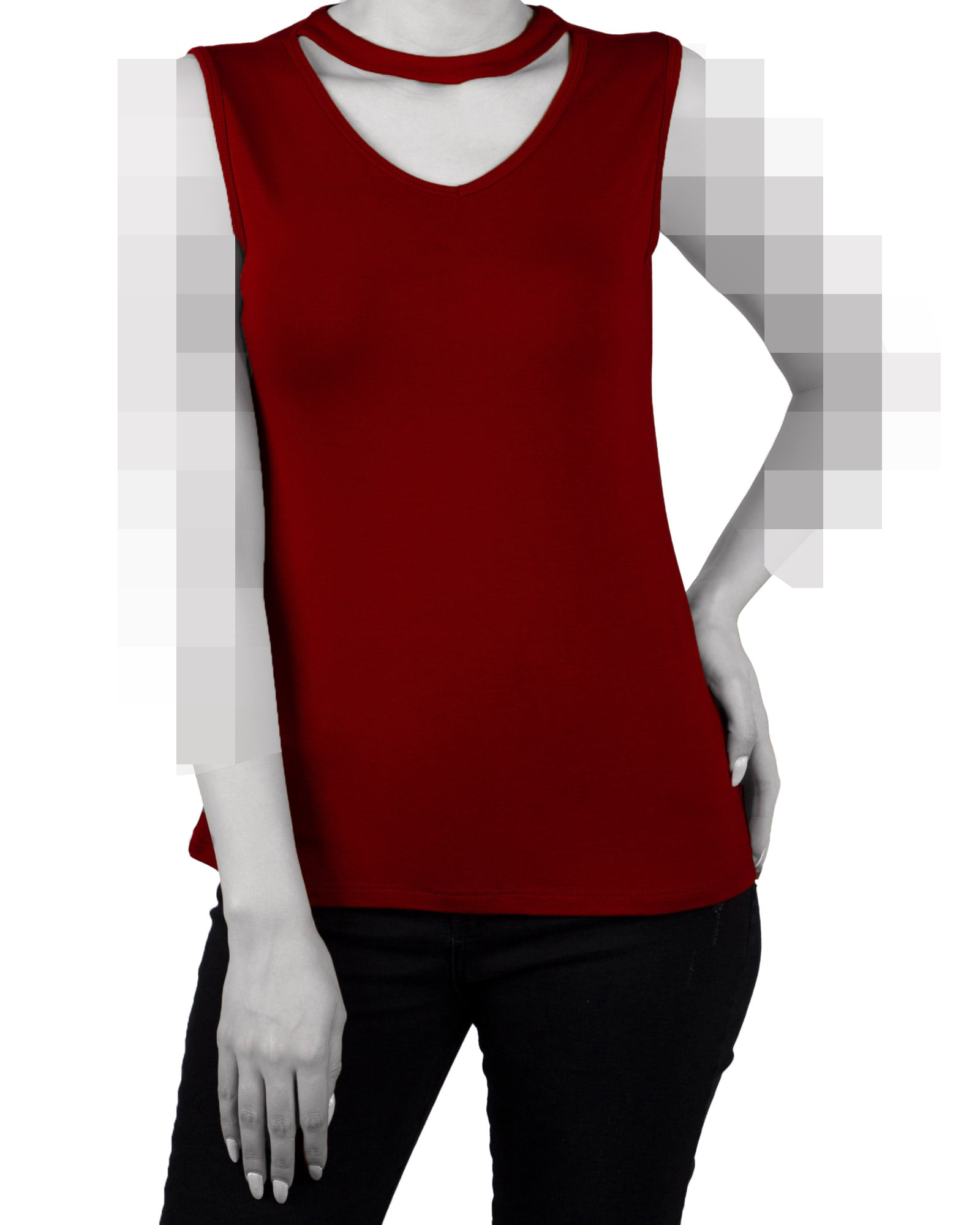 تاپ آستین حلقه ای زنانه با طوق دور گردن