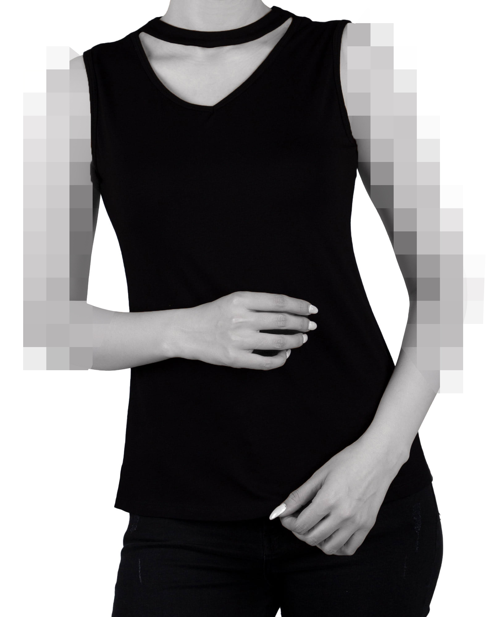 تاپ آستین حلقه ای زنانه با طوق دور گردن