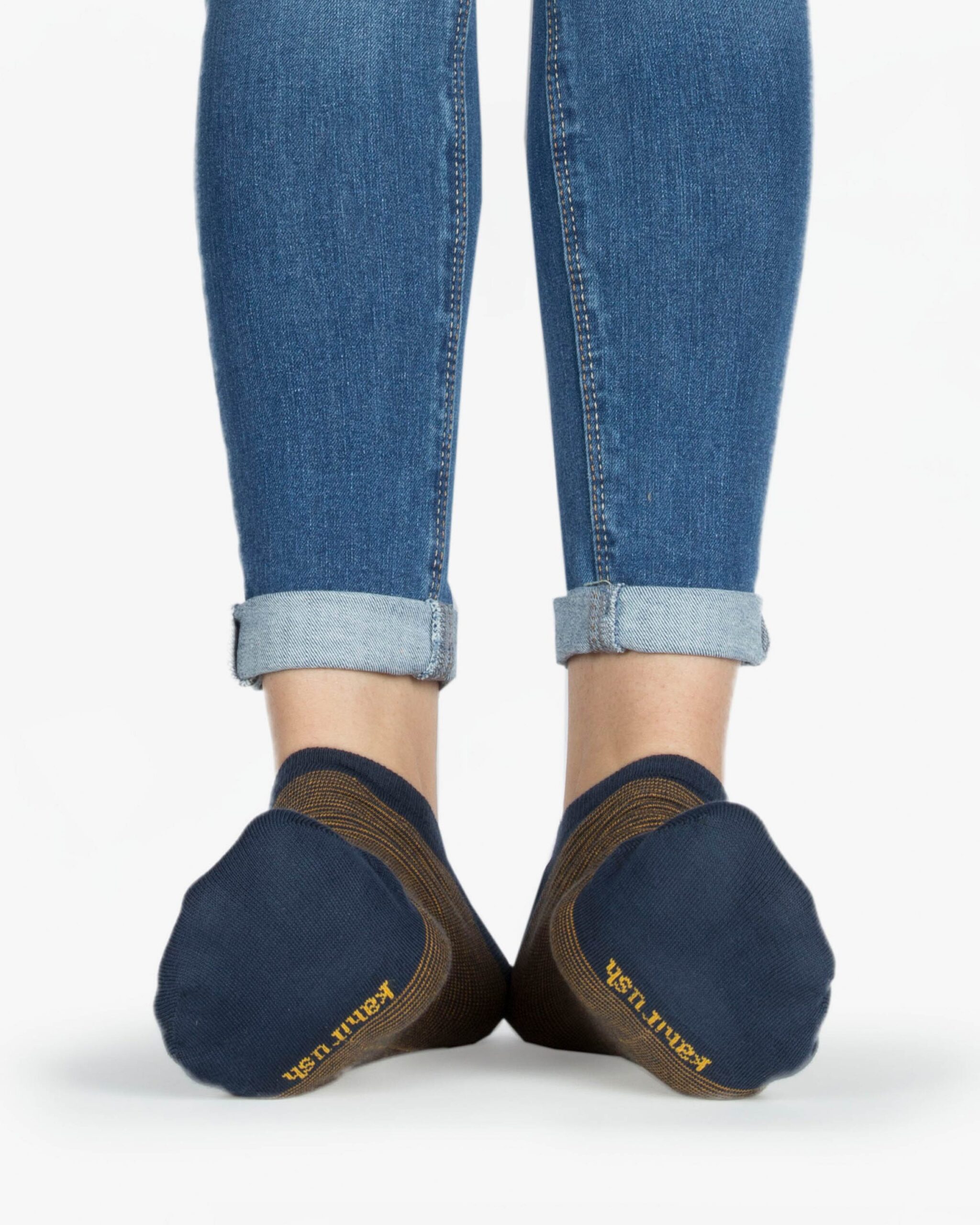 جوراب نخی راه راه - خردلی- روبه‌رو۲