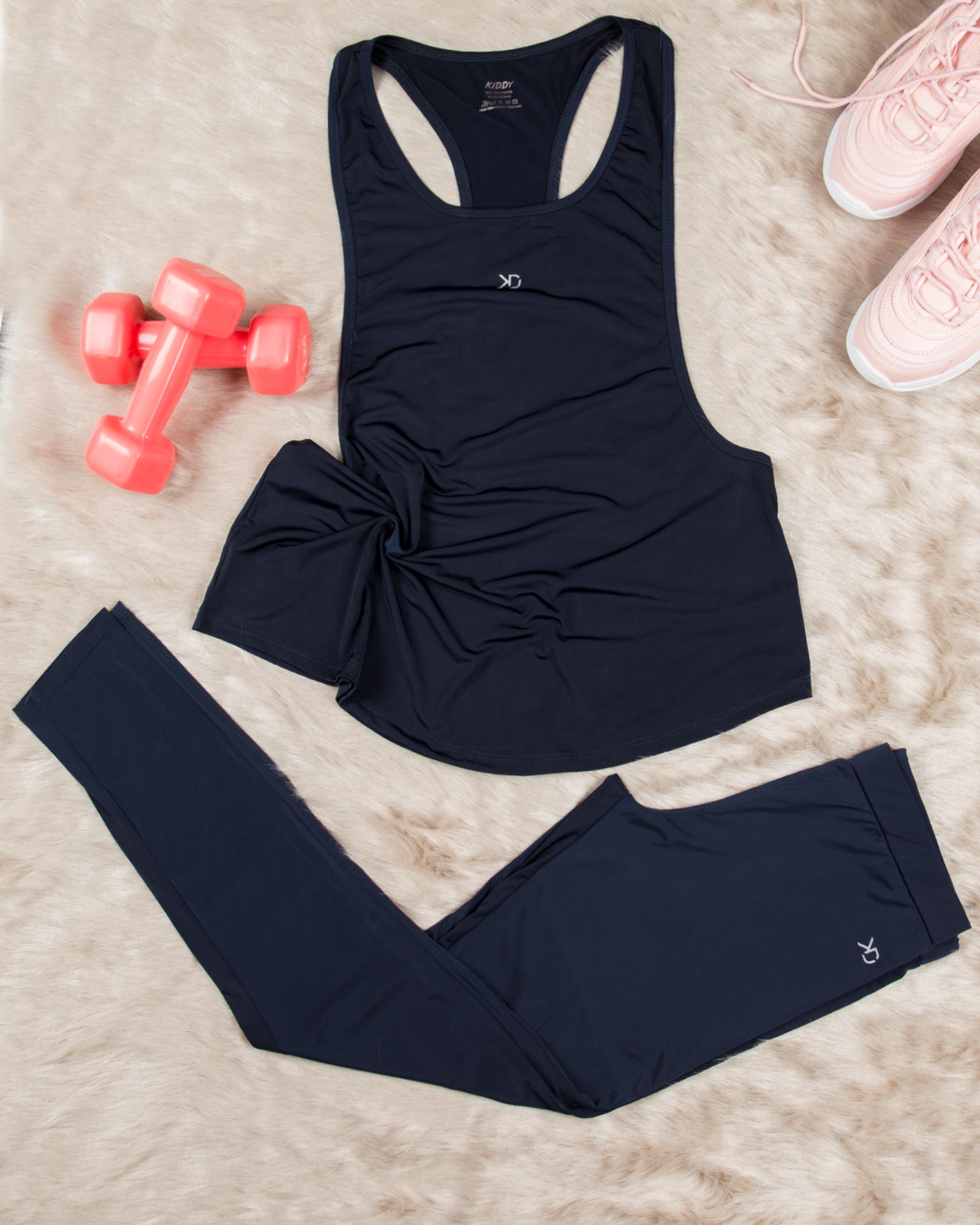 تاپ شلوار ورزشی زنانه - سرمه ای تیره - محیطی