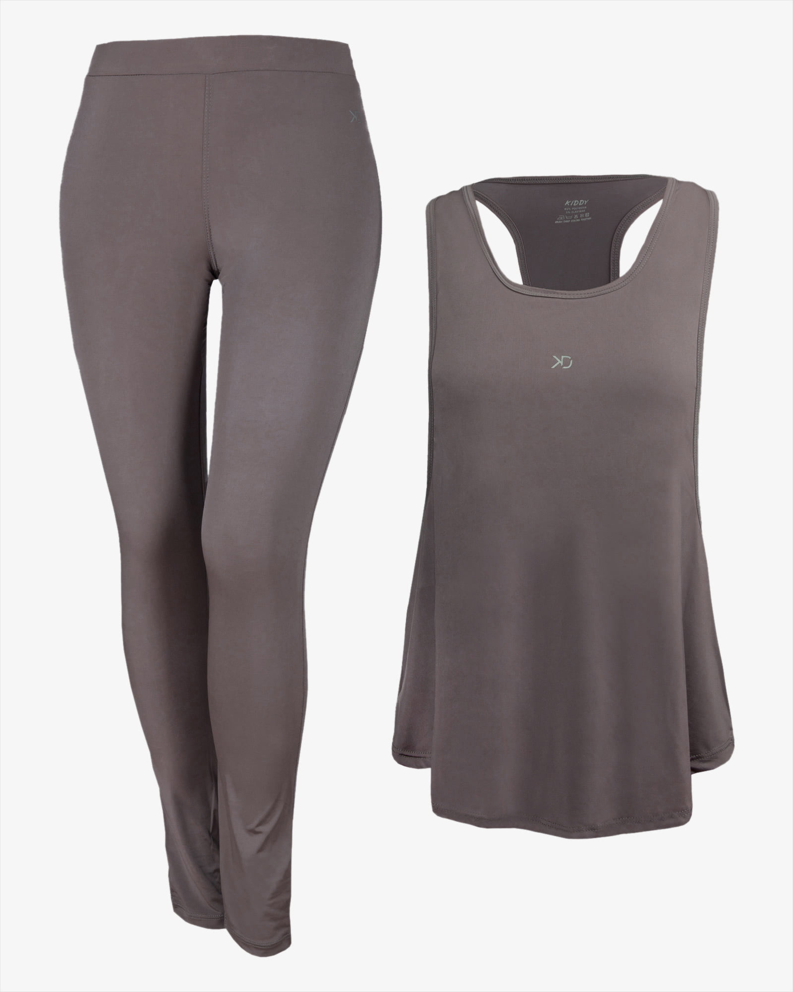 تاپ شلوار ورزشی زنانه - طوسی - رو به رو