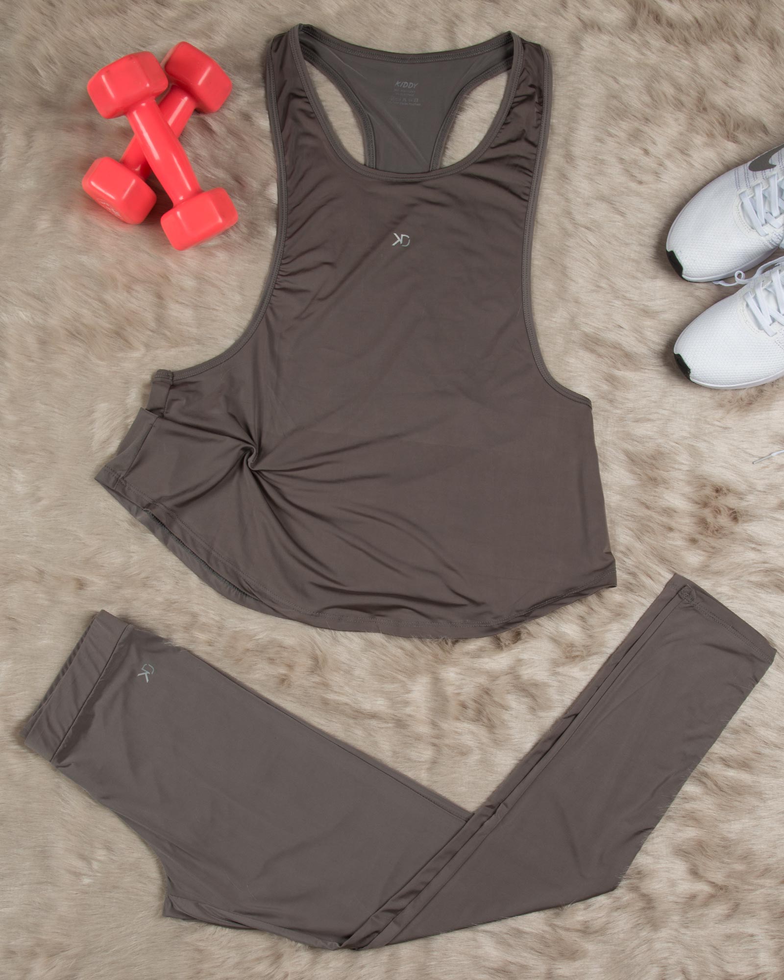 تاپ شلوار ورزشی زنانه - طوسی - محیطی