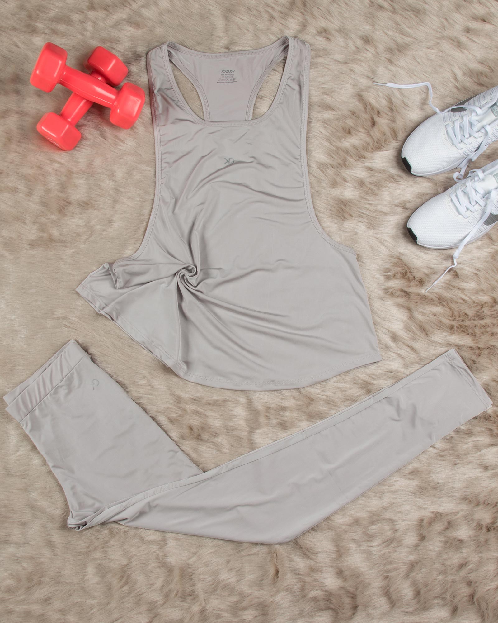 تاپ شلوار ورزشی زنانه - طوسی کمرنگ - محیطی