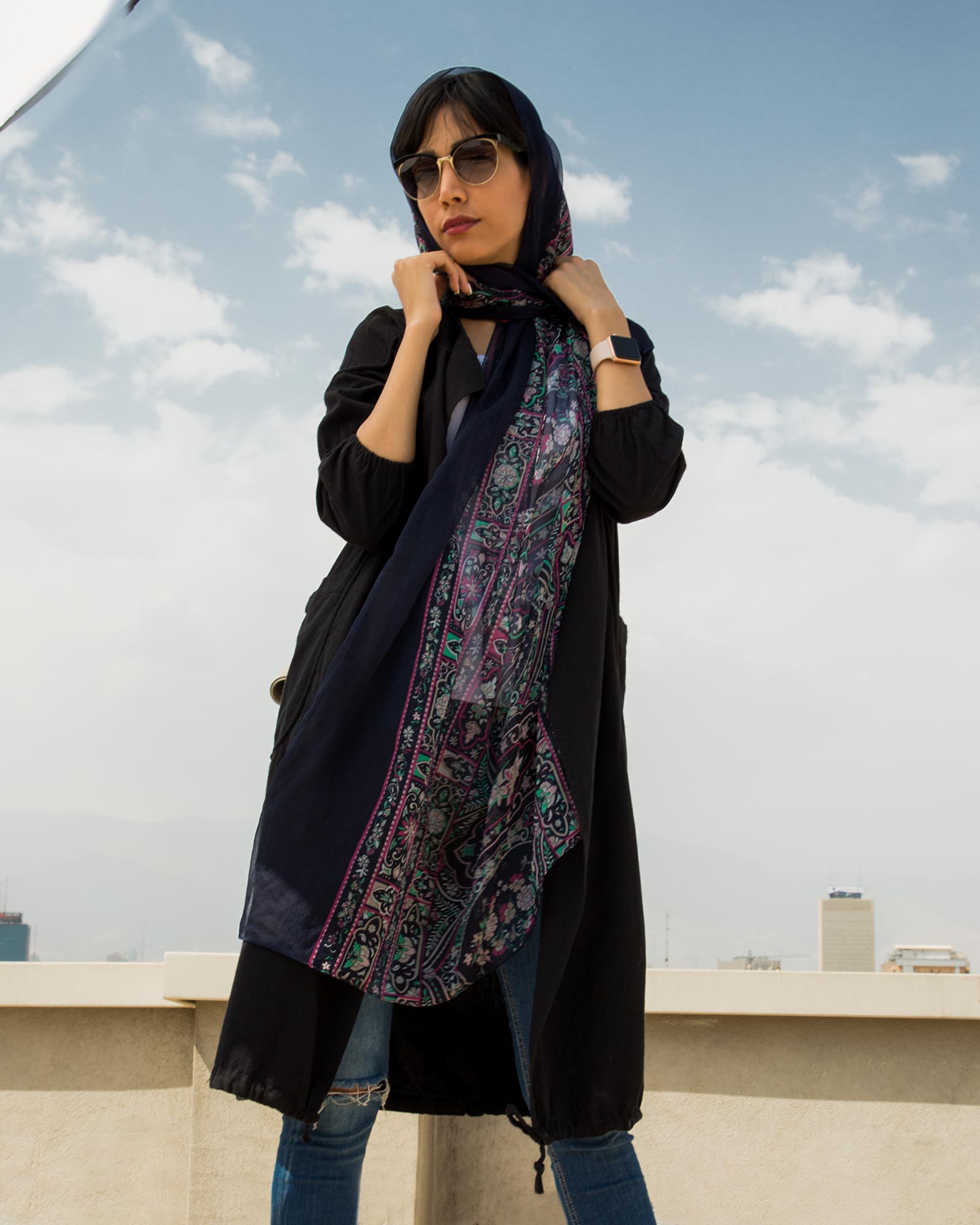 مانتو بلند زنانه لنین (لینن) - مشکی - محیطی