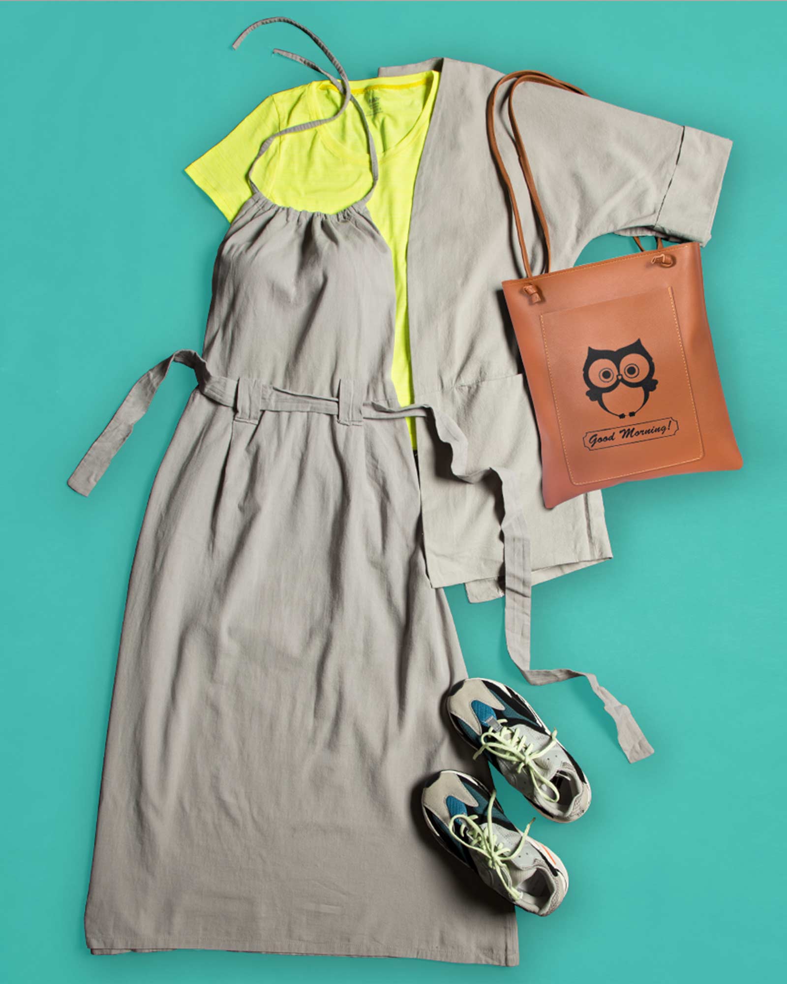 مانتو کوتاه ساده زنانه لنین (لینن) جلو باز - طوسی کمرنگ - ست