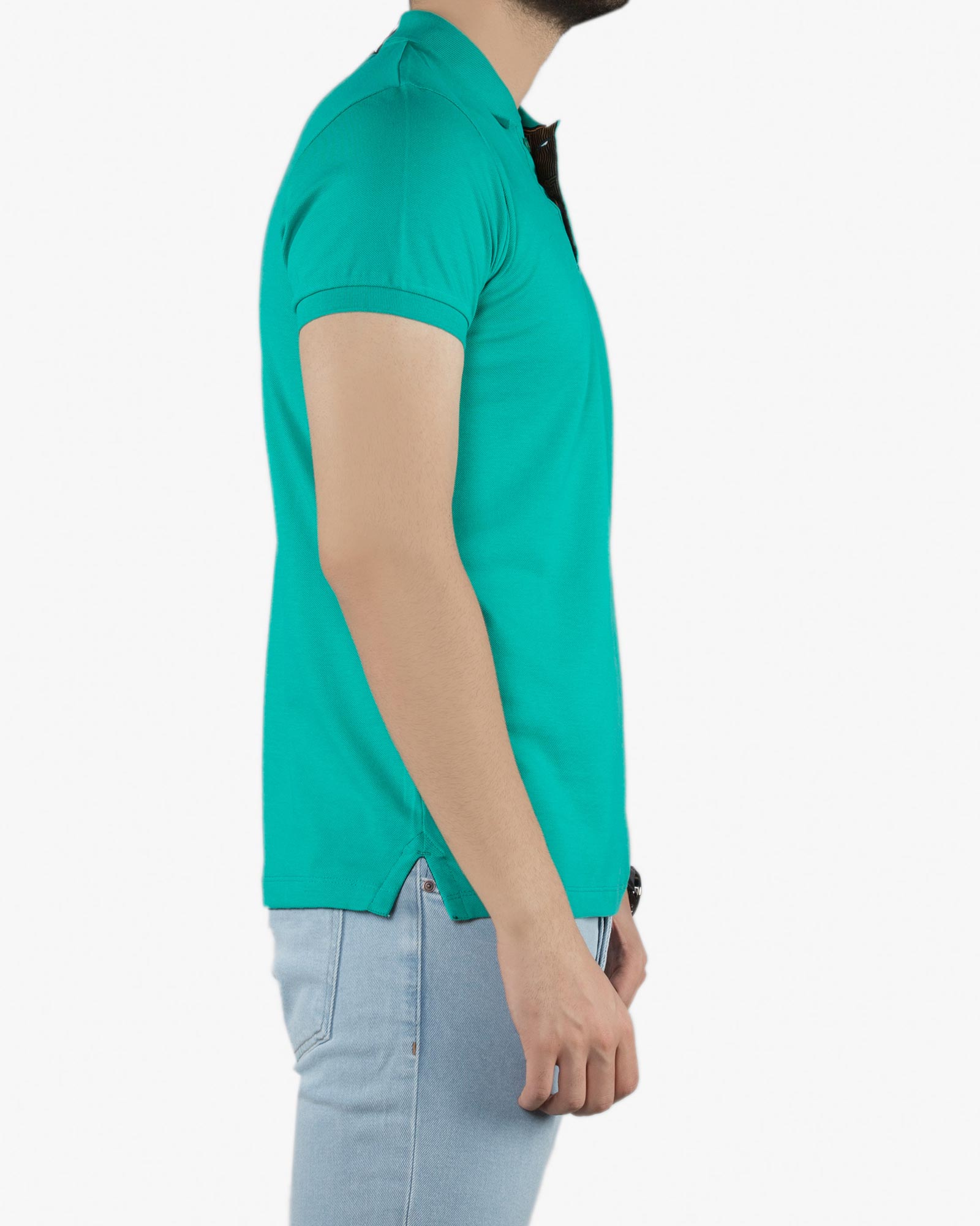 پولوشرت ساده مردانه جودون - سبزآبی روشن - بغل