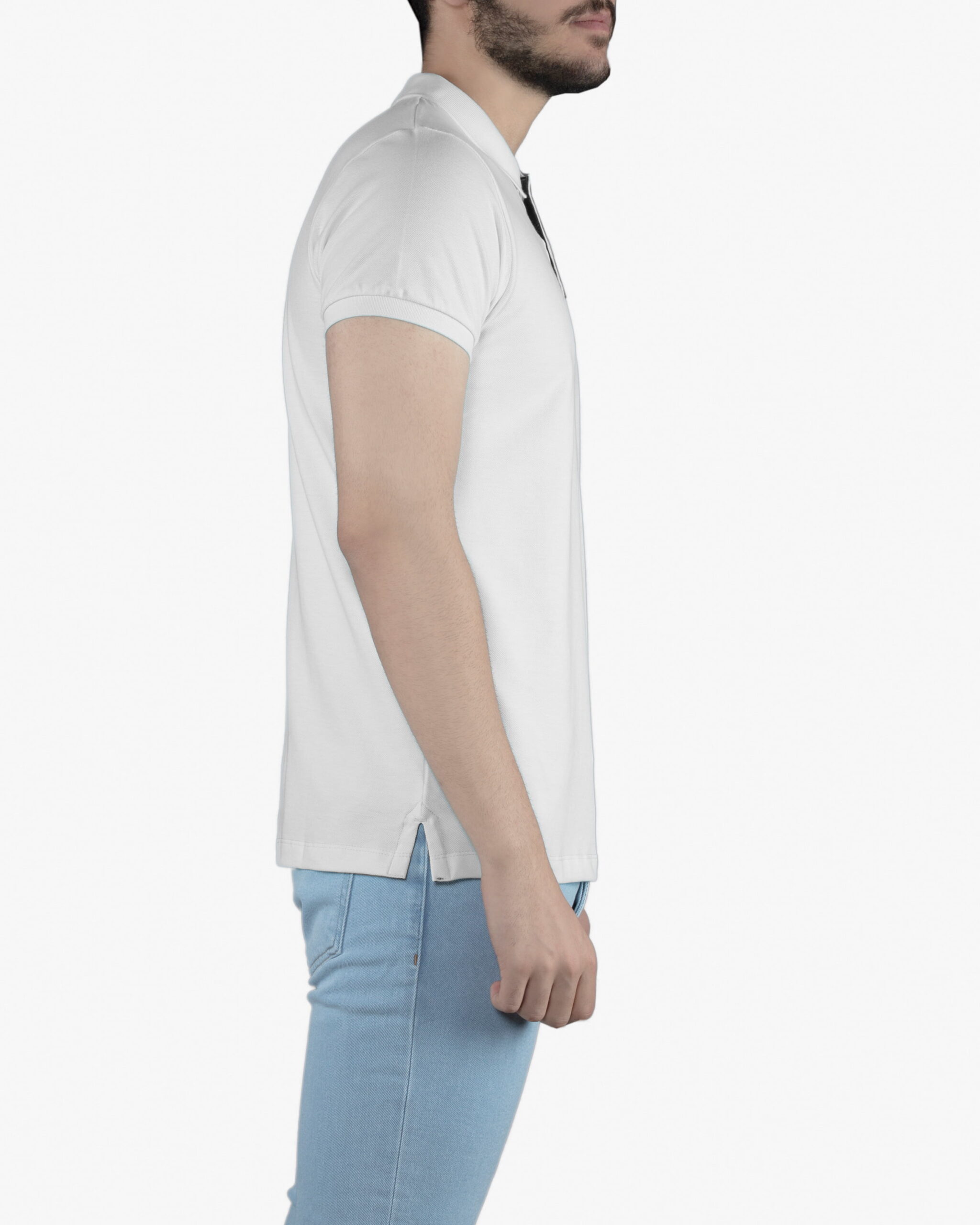 پولوشرت مردانه ساده جودون - سفید - بغل