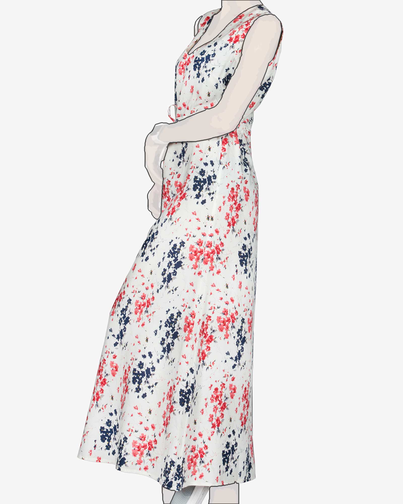 پیراهن ساحلی بلند زنانه قرمز-روبه-رو