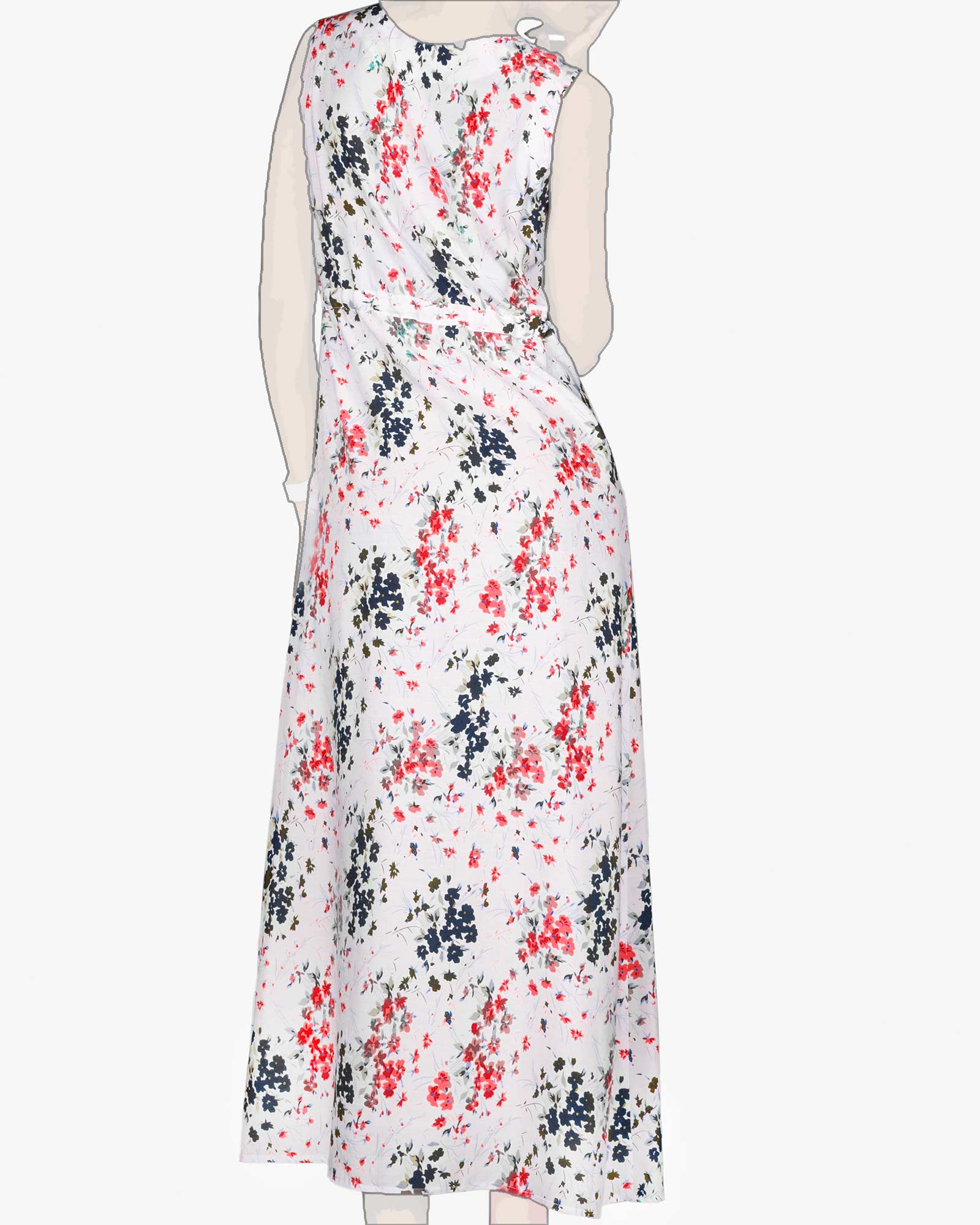 پیراهن ساحلی بلند زنانه قرمز-پشت