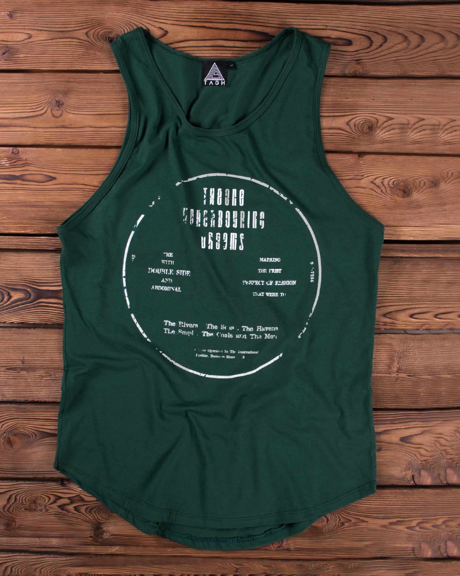 تاپ اسپرت آستین حلقه ای مردانه - سبز تیره - رو به رو