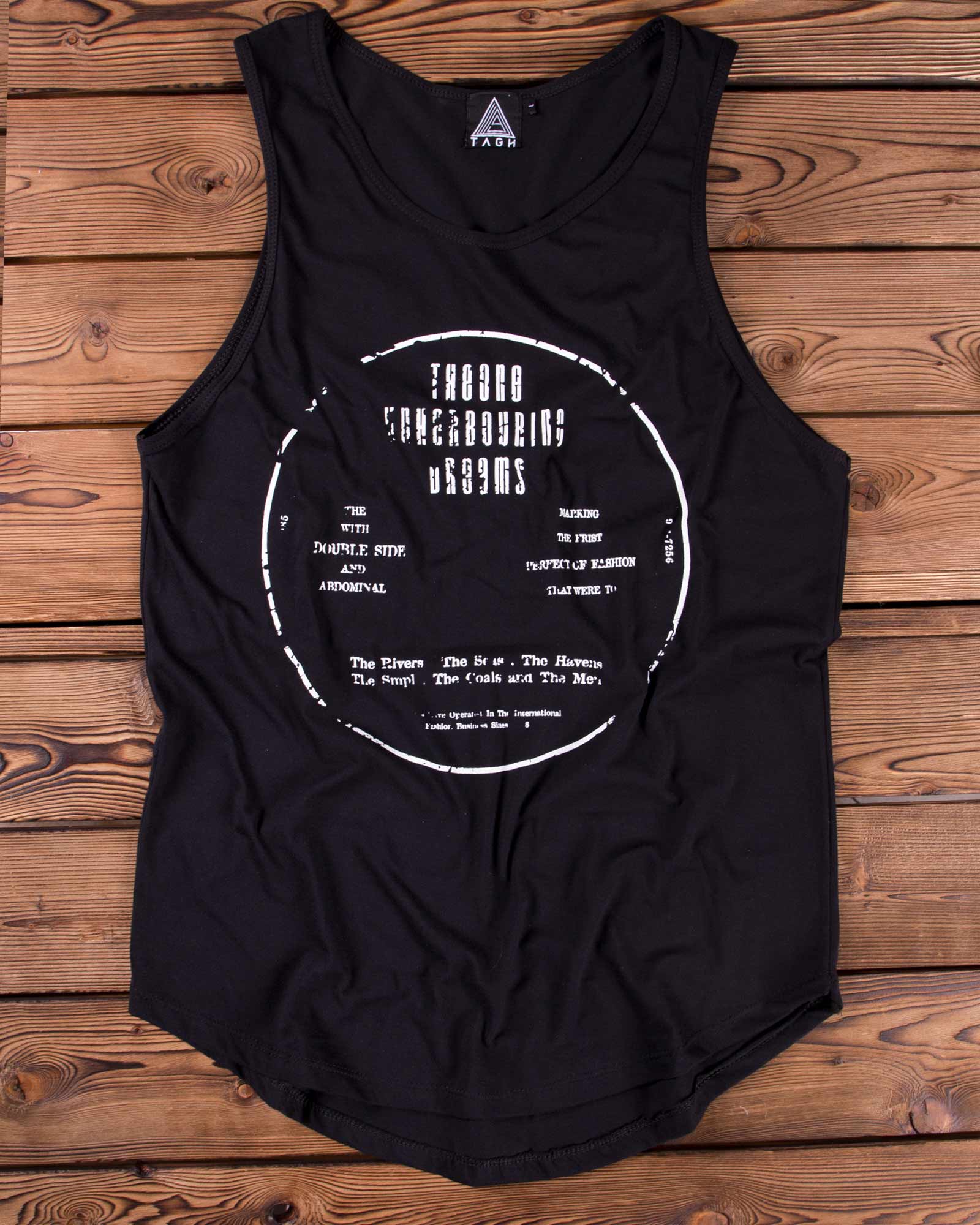 تاپ اسپرت آستین حلقه ای مردانه - مشکی - رو به رو