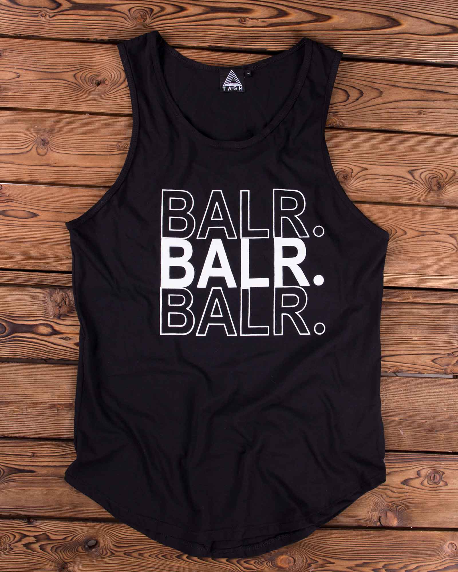 تاپ اسپرت یقه گرد مردانه - مشکی - رو به رو