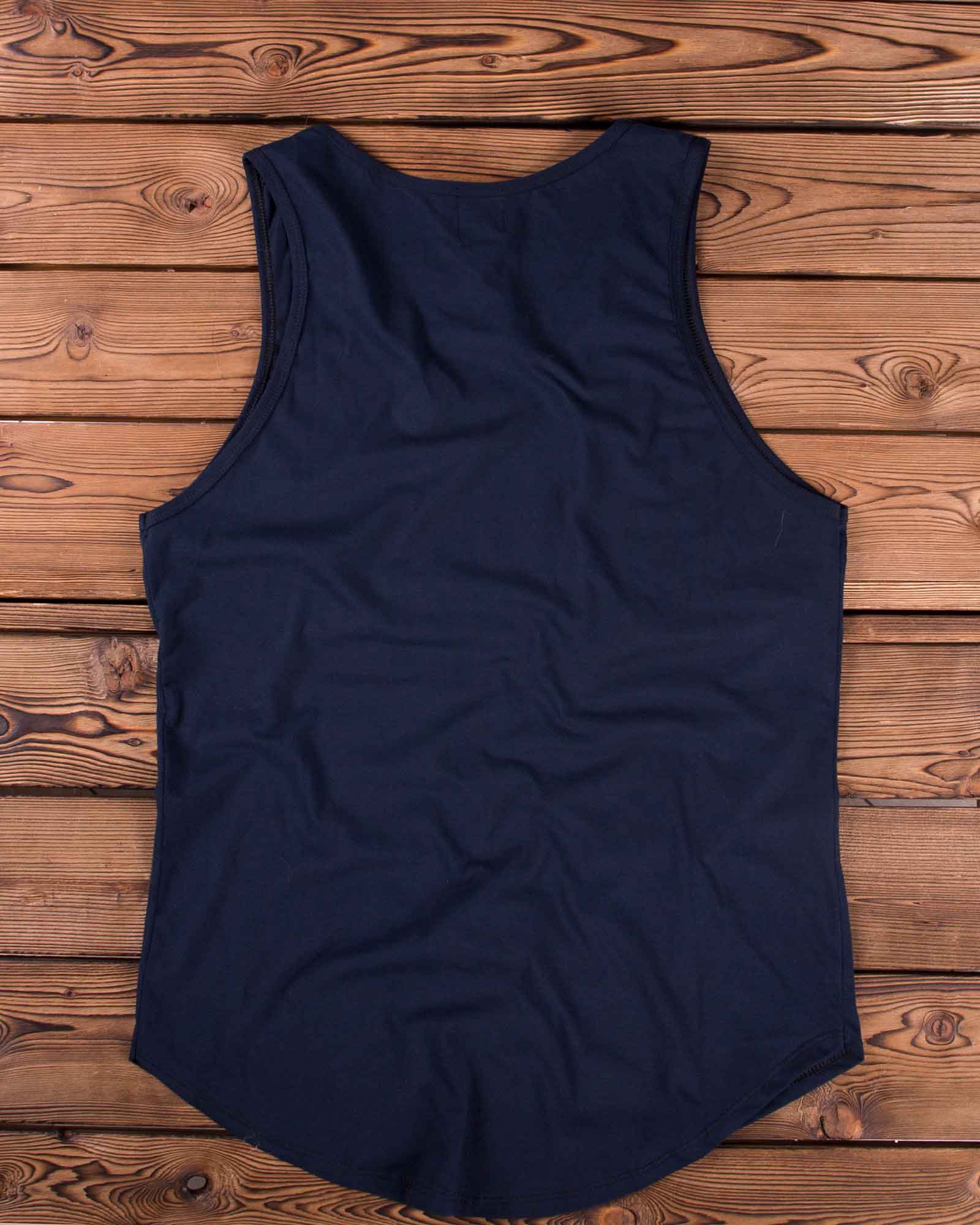 تاپ ورزشی یقه گرد مردانه - سرمه ای تیره - پشت