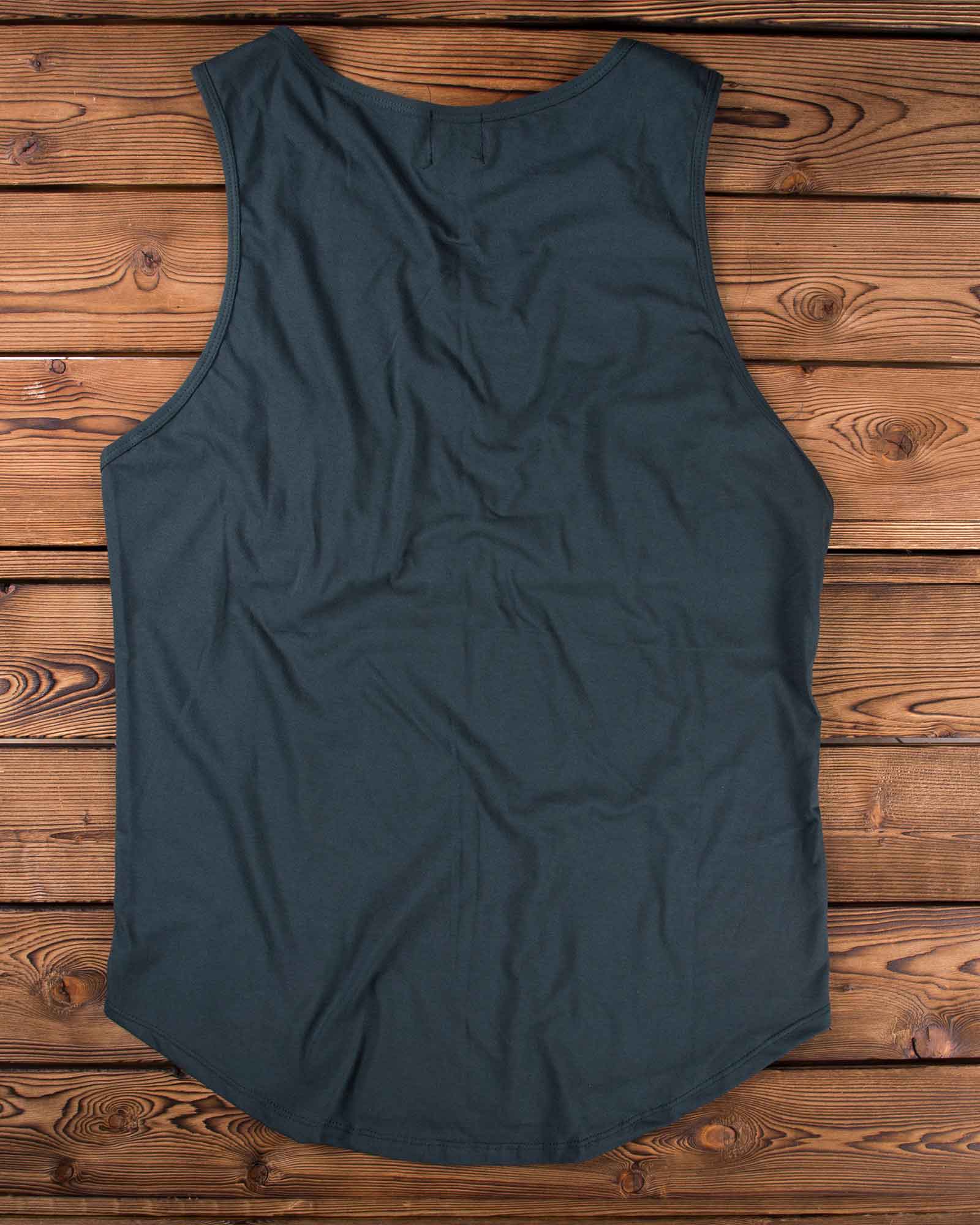 تاپ ورزشی یقه گرد مردانه - یشمی پررنگ - پشت