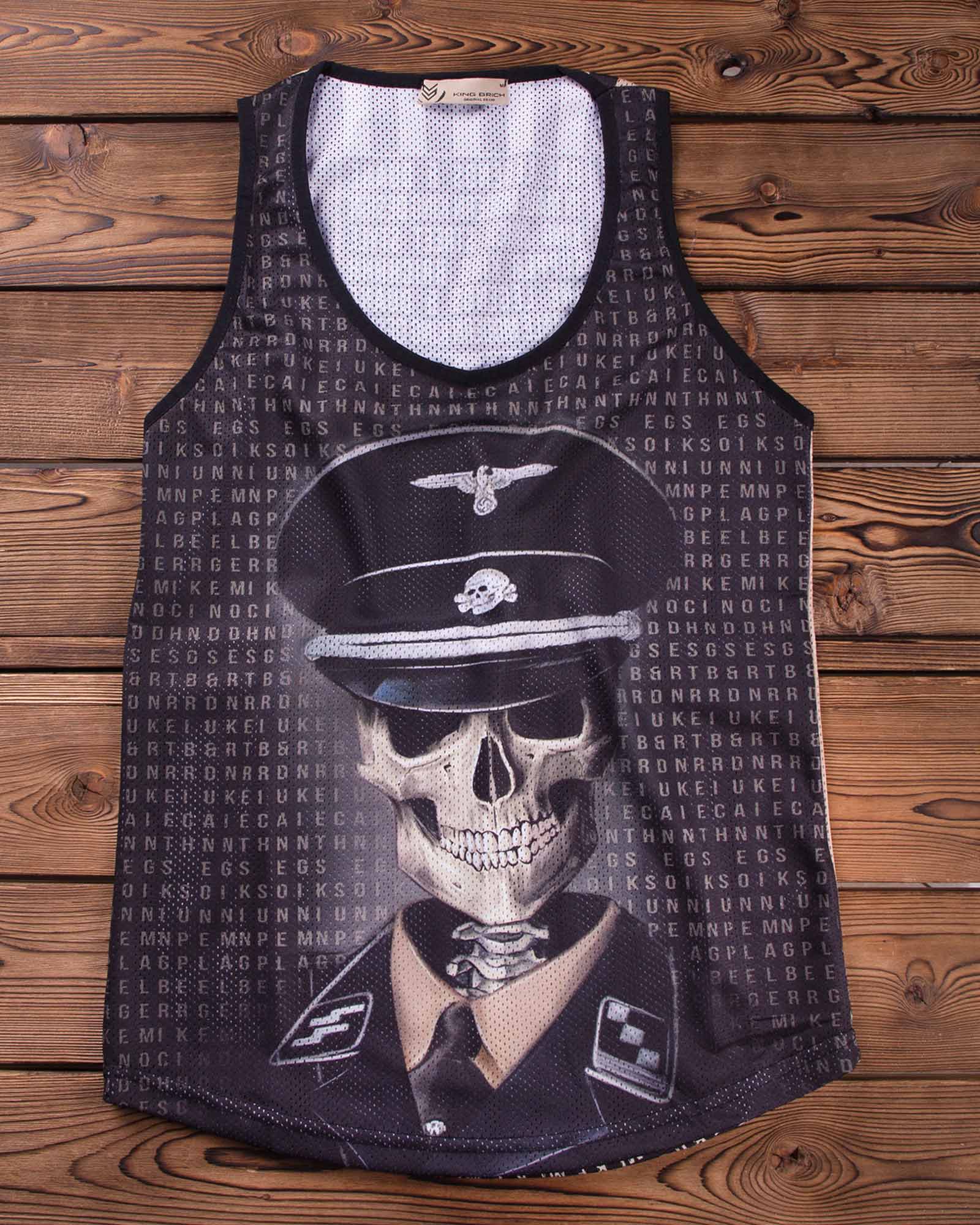 تیشرت طرح اسکلت آستین حلقه ای مشکی - مشکی - رو به رو