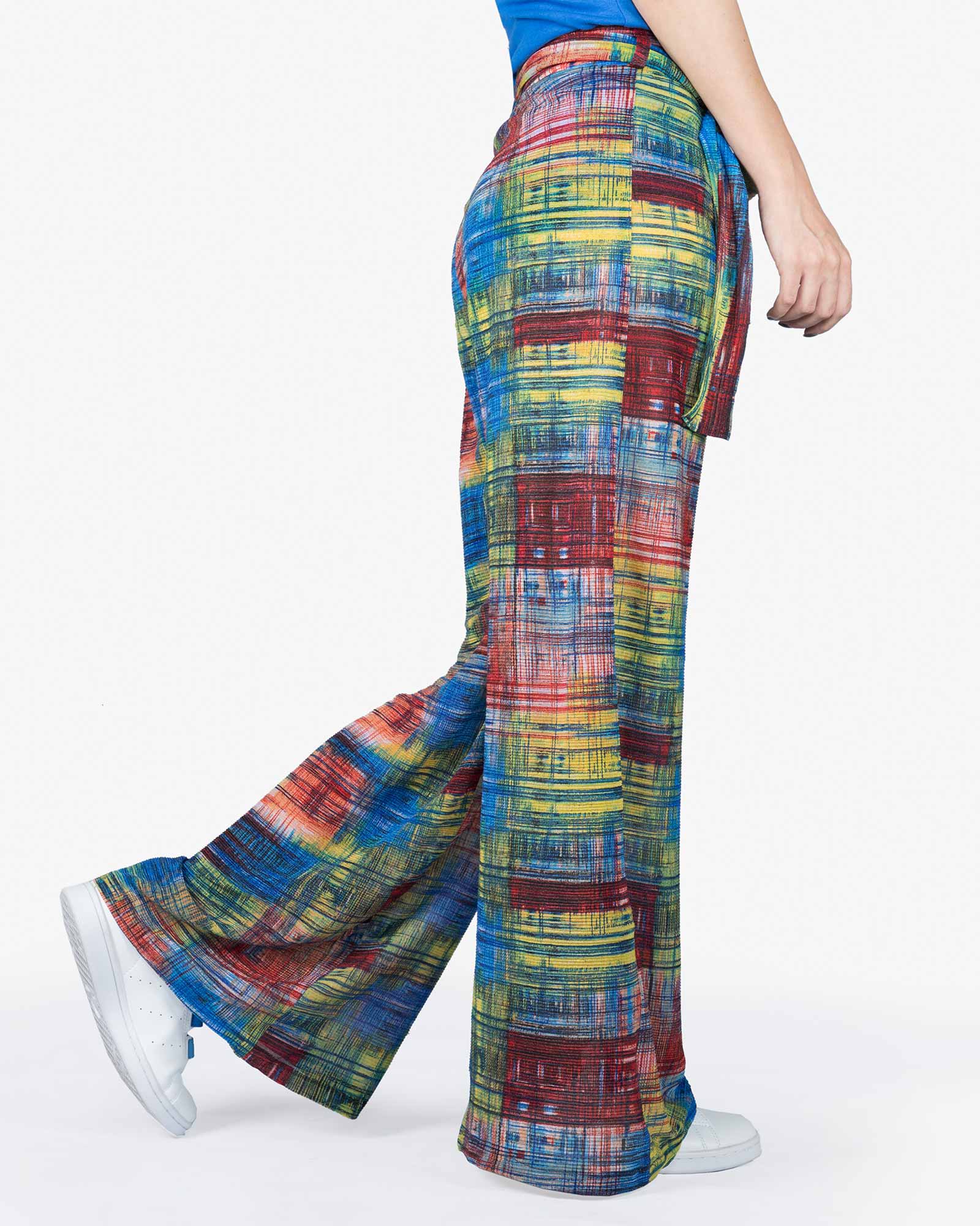 شلوار گشاد رنگی زنانه - قرمز - بغل