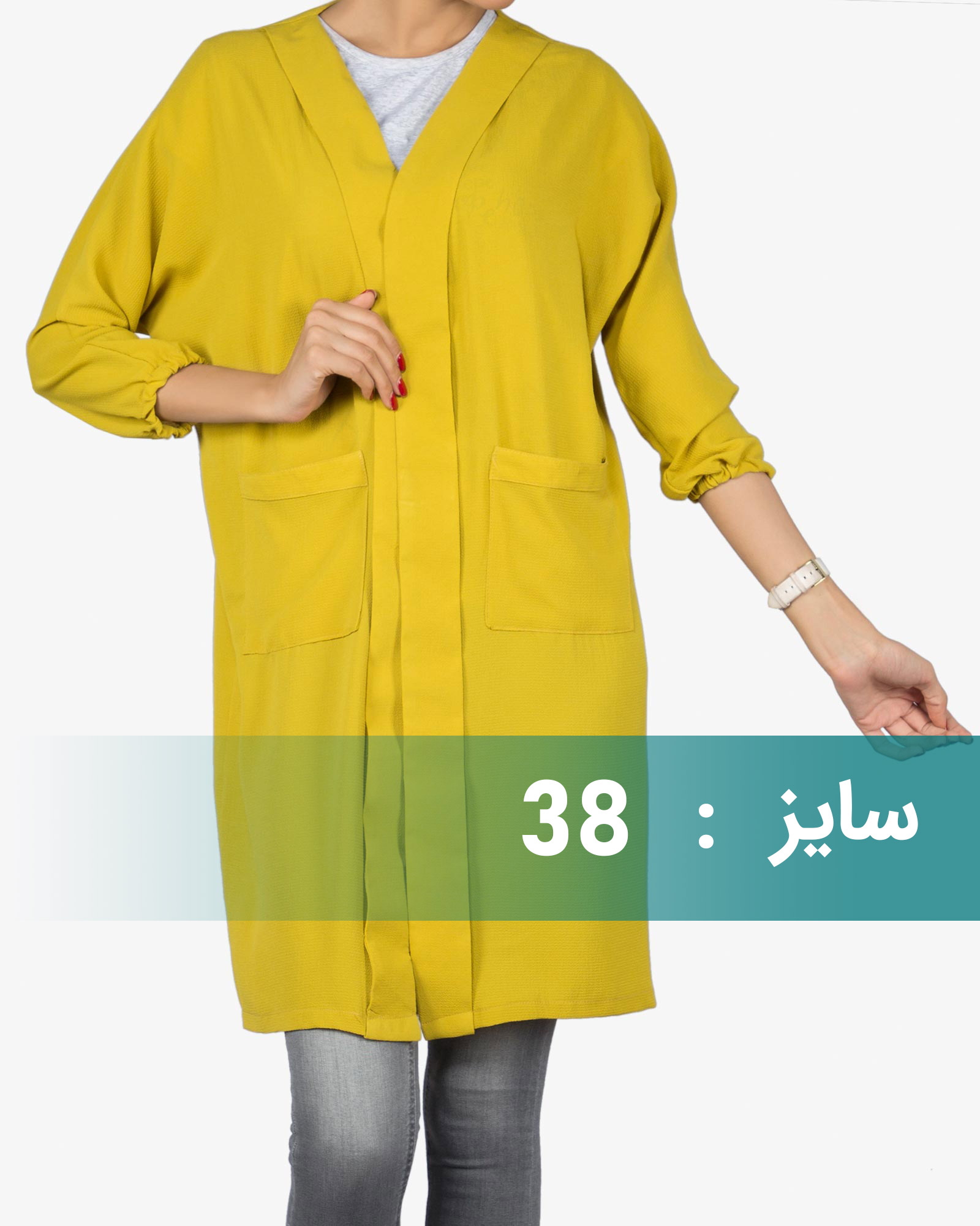 مانتو جیب دار ساده زنانه - عسلی