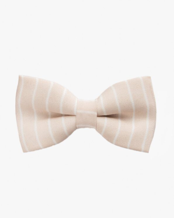 پاپیون زنانه سفید صورتی راه راه - هلویی