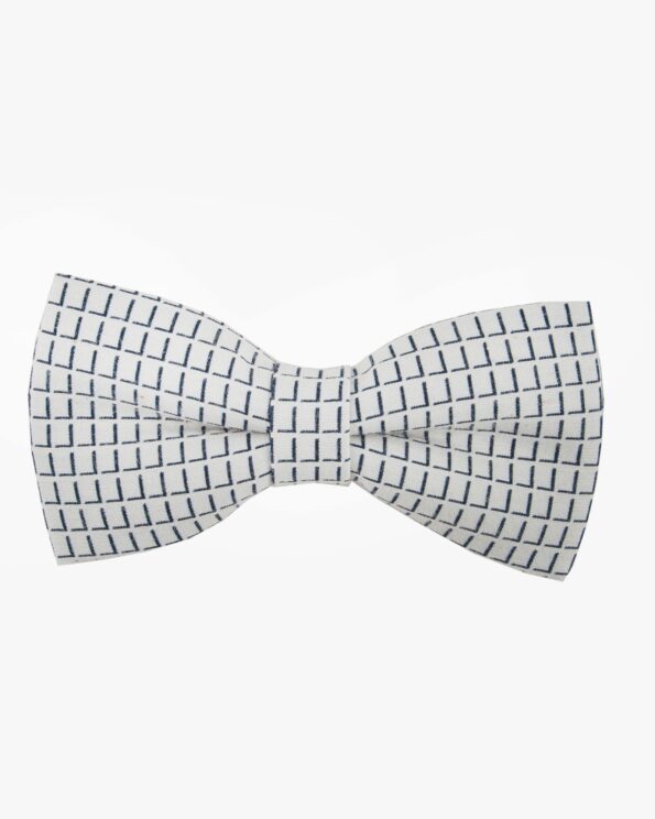 پاپیون طرح دار سفید - سفید