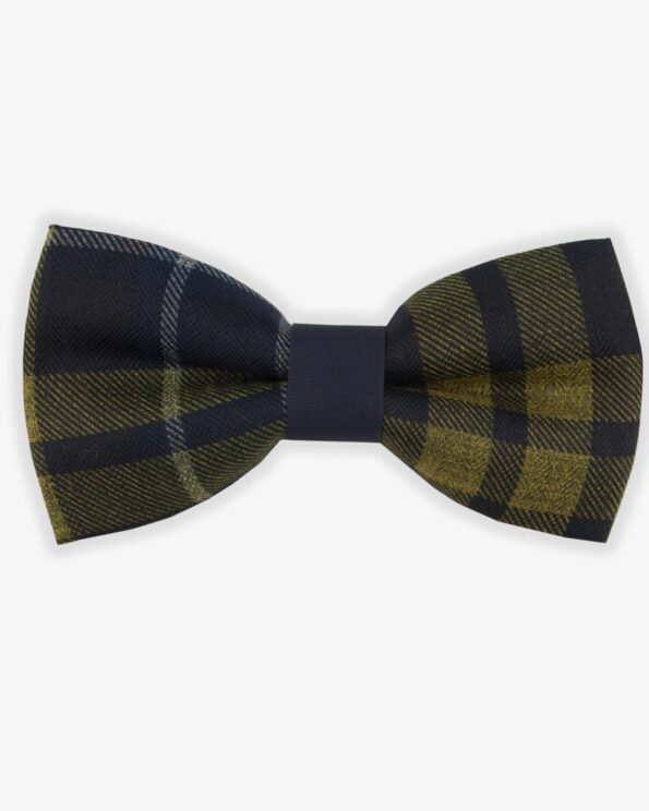 پاپیون چهارخانه مردانه زرد سرمه ای - سرمه ای